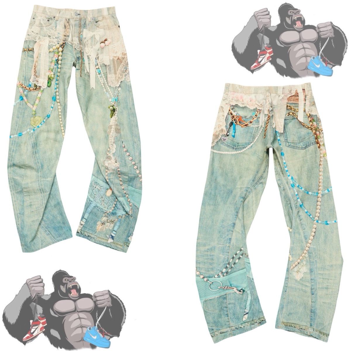 Acne Studios Keychain Trompe Loose Fit Jeans - 2006M