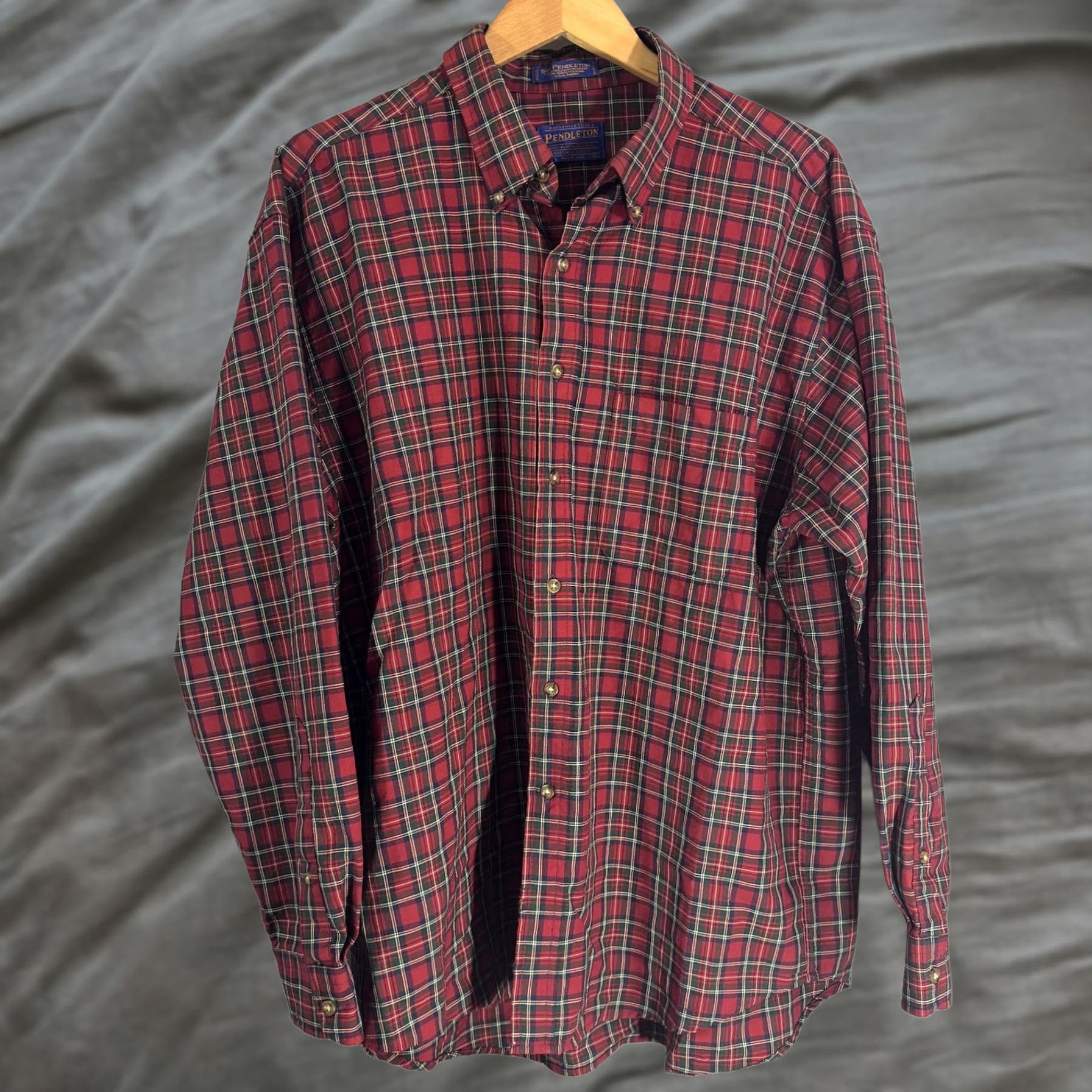 Pendleton VINTAGE Pendleton Shirt Mens XL Red Plaid Button-Down Wool Vintage Style Size US XL / EU 56 / 4 - 1 Thumbnail