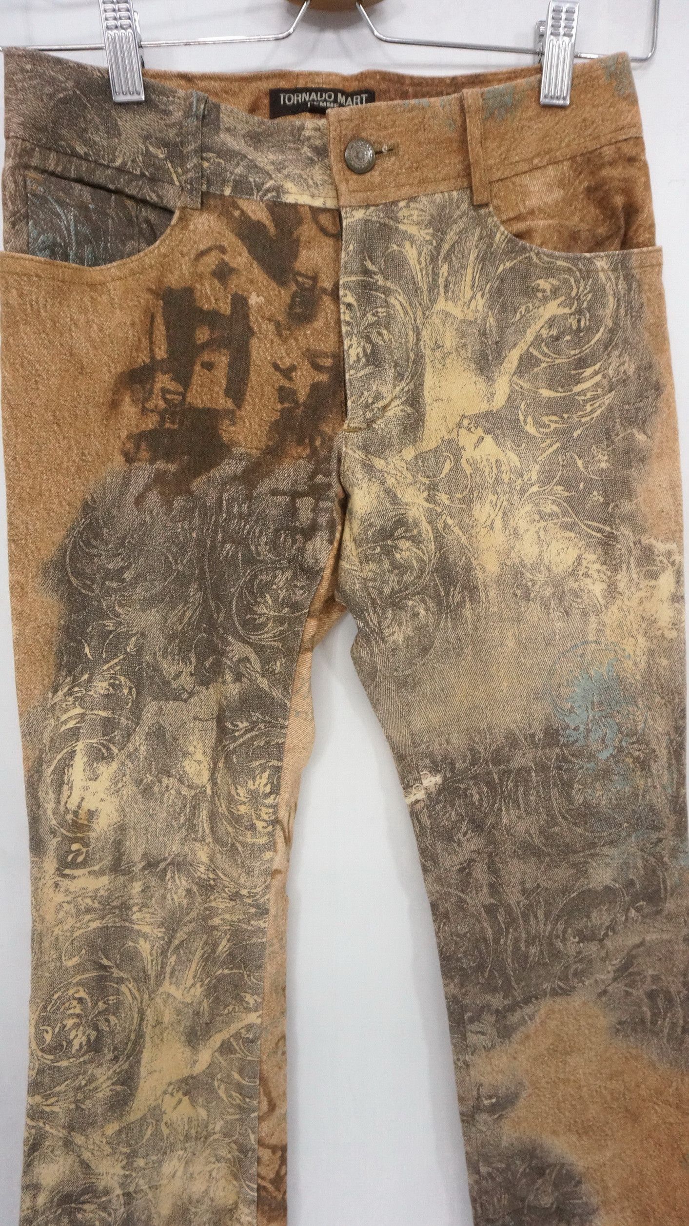 Other 🔥 Rare Tornado Mart Femme Bootcut Flared Full Print Jeans Size 26" / US 2 / IT 38 - 7 Thumbnail
