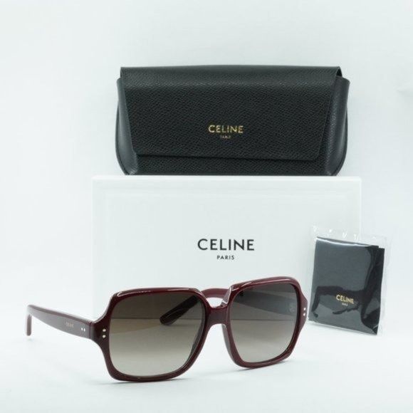 Celine NEW CELINE CL40074I 69F BURGUNDY BROWN GRADIENT SUNGLASSES Size ONE SIZE - 1 Thumbnail