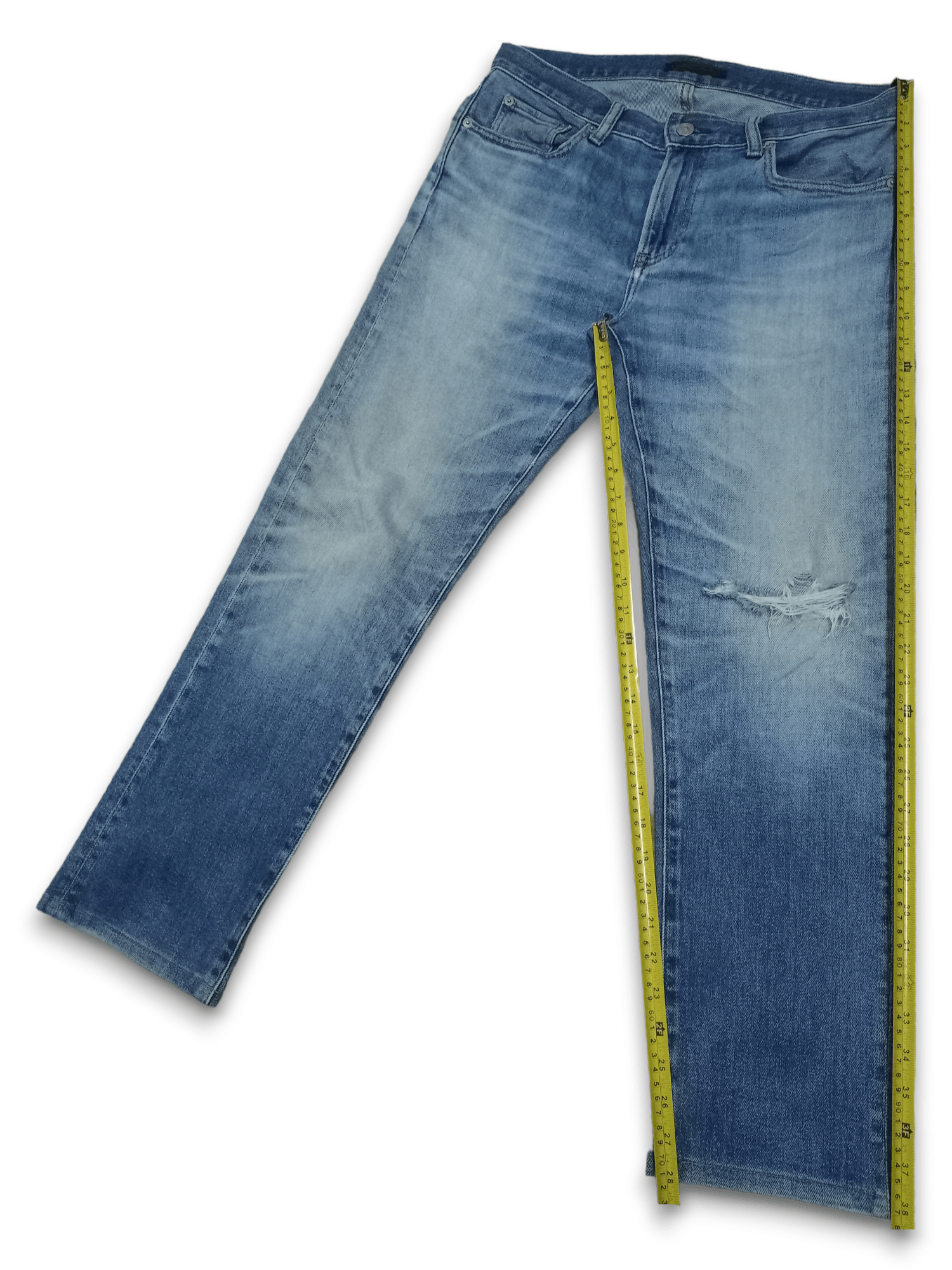 Japanese Brand × Uniqlo Vintage Uniqlo Blue Wash Classic Style Distressed Jeans Size US 33 - 10 Thumbnail