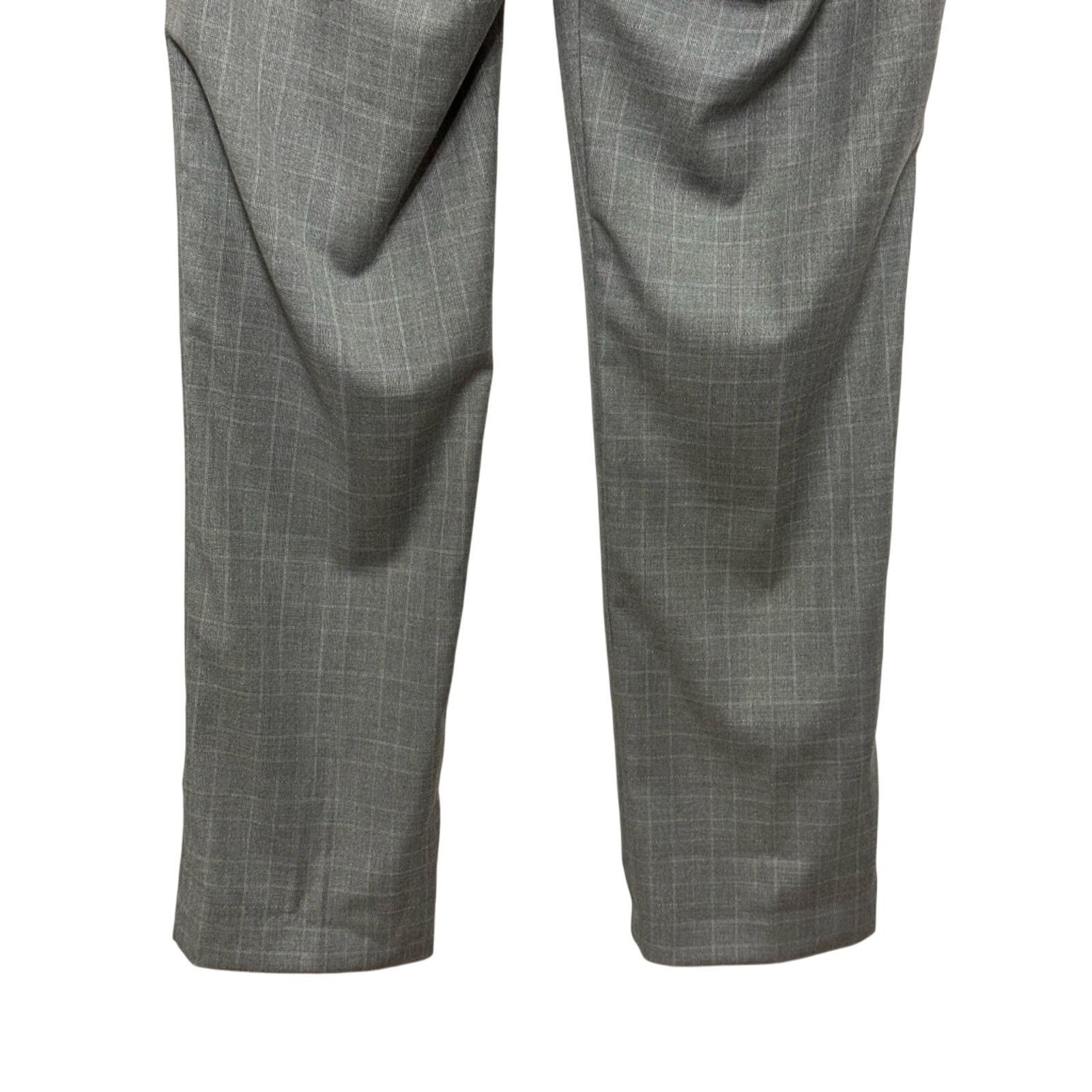 Other ZNT18 Dress Pants Straight Leg Flat Front Plaid Gray Mens 35 Size US 35 - 6 Thumbnail