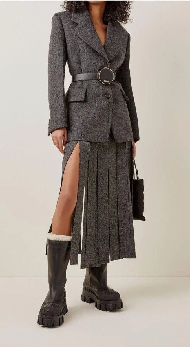 Prada Prada Monolith Boots Chunky-sole Leder Shearling Boots Size US 7 / IT 37 - 4 Thumbnail