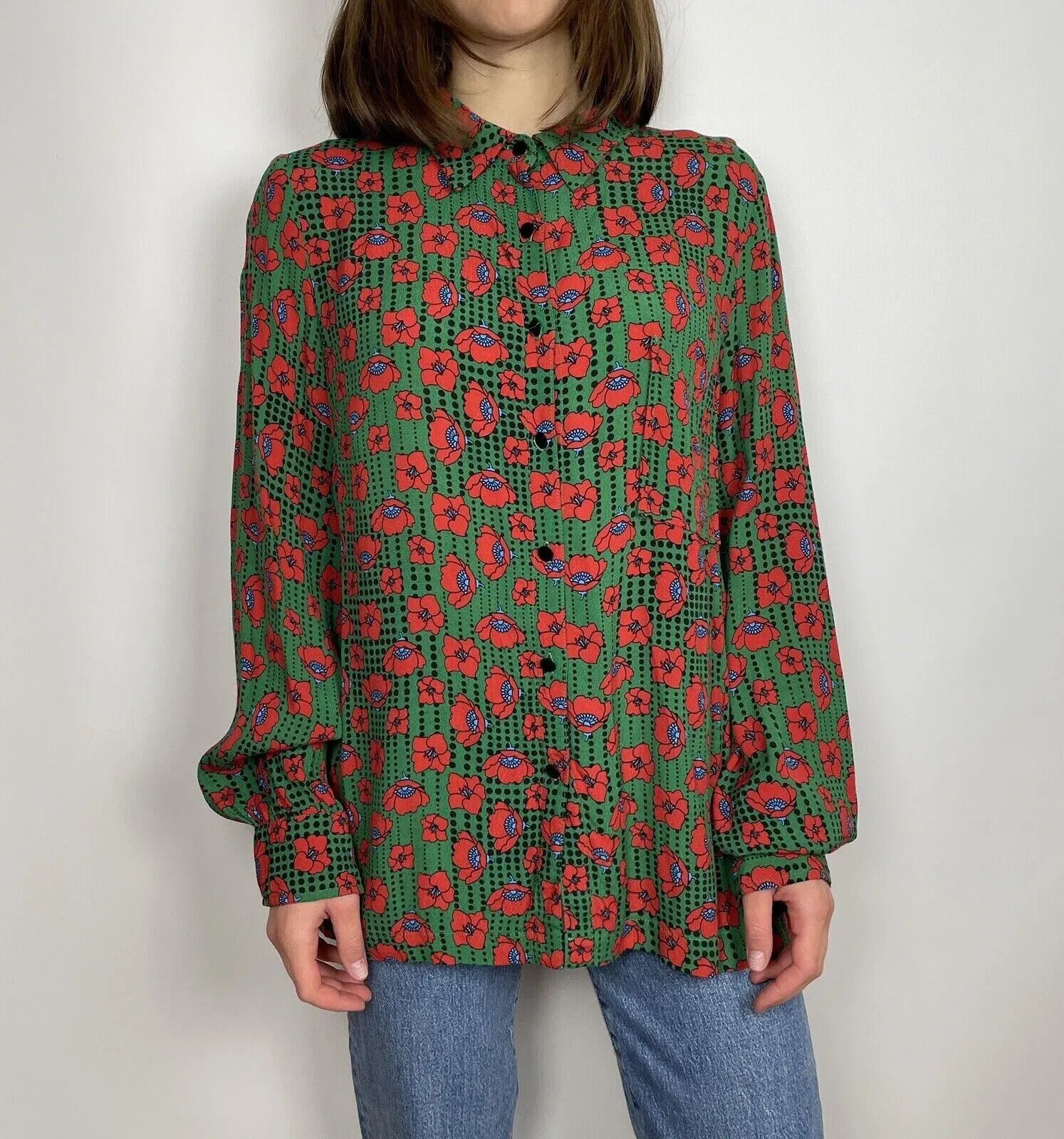 Other la petite francaise Viscose Blouse Floral Poppy Top Womens Size M / US 6-8 / IT 42-44 - 1 Thumbnail