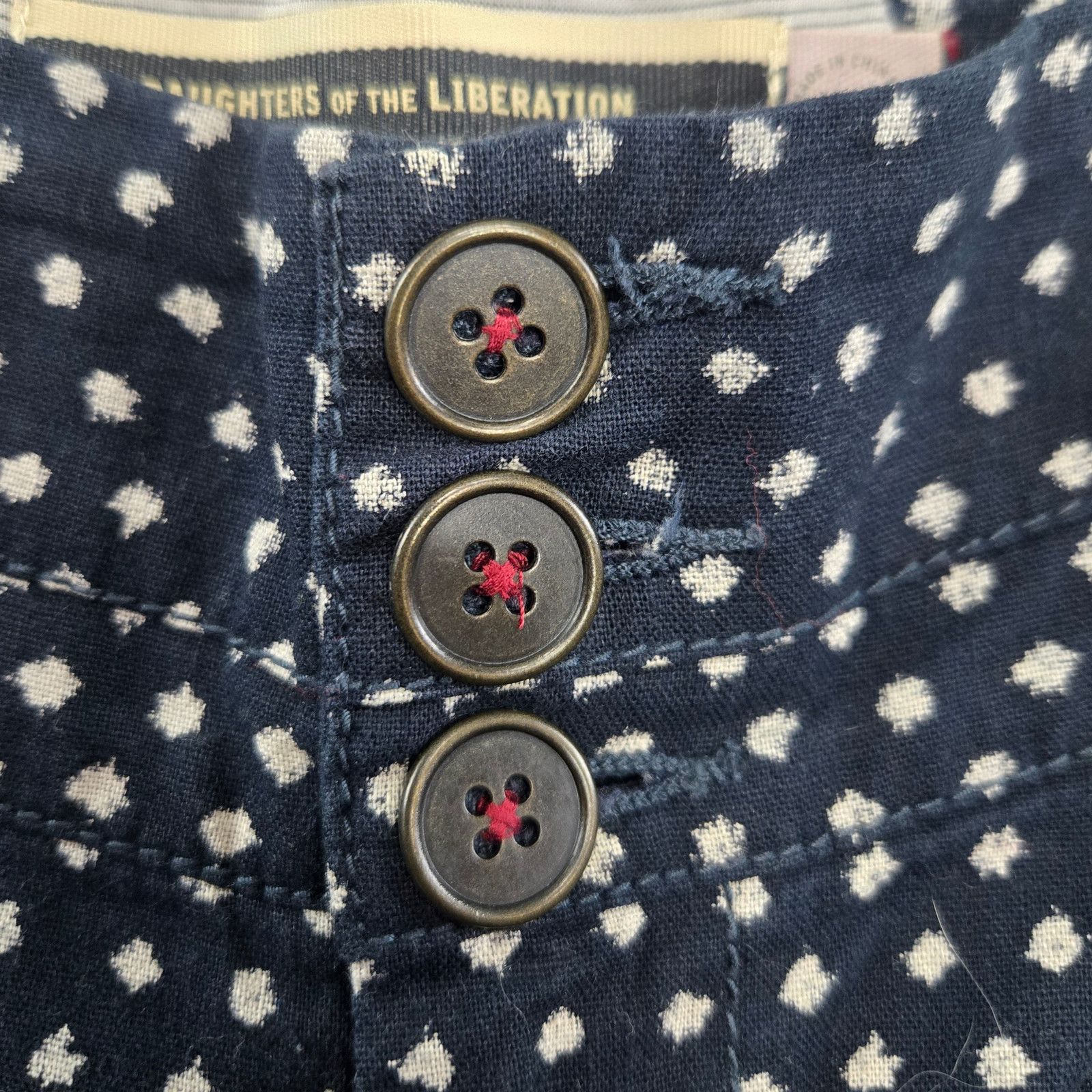 Other DOTL Navy Polka Dot Linen Blend Shorts Size 4 Size 27" / US 4 / IT 40 - 6 Thumbnail