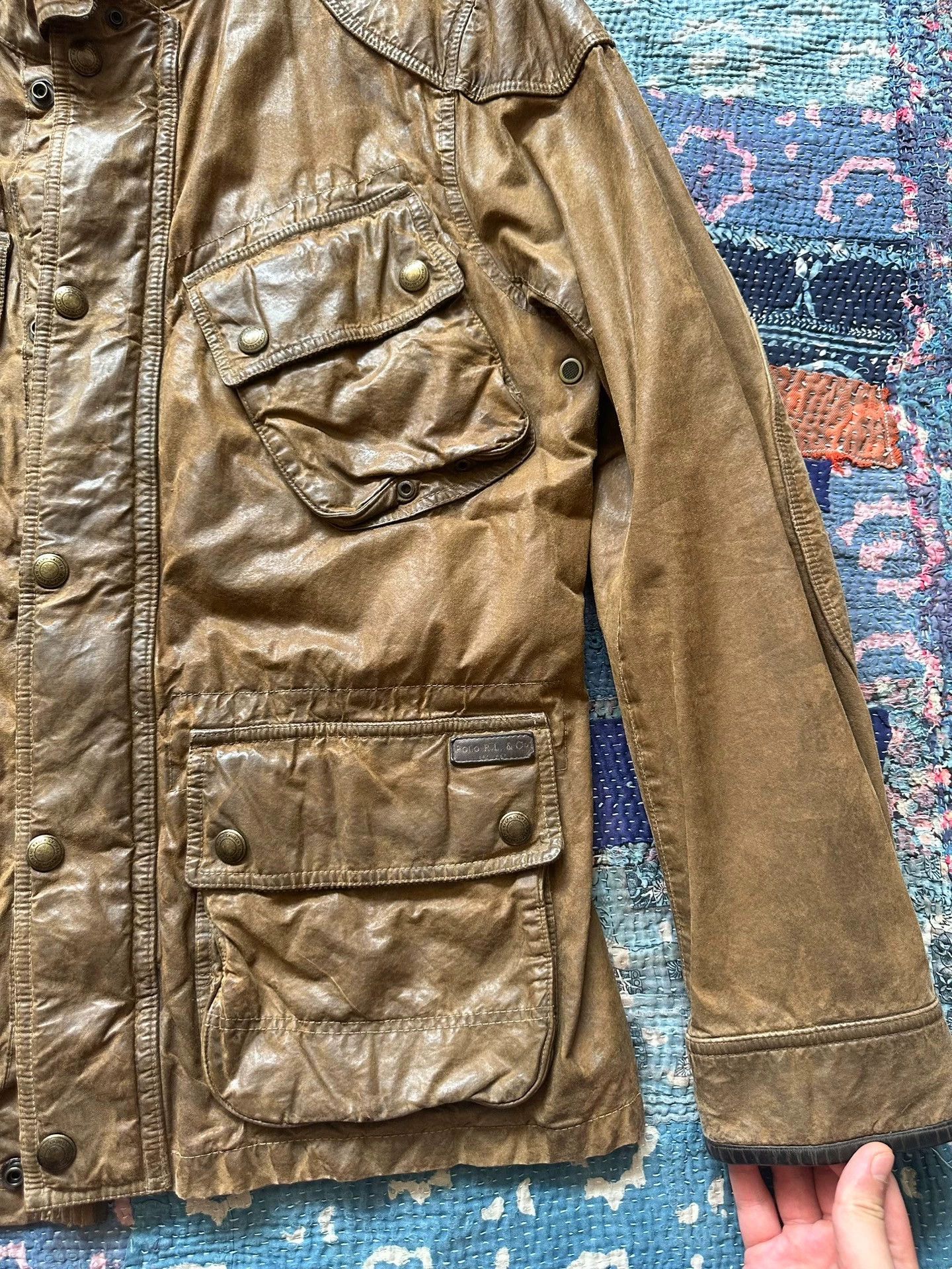 RRL Ralph Lauren RRL Waxed Cotton Beltless Motorcycle Jacket L Size US L / EU 52-54 / 3 - 4 Thumbnail