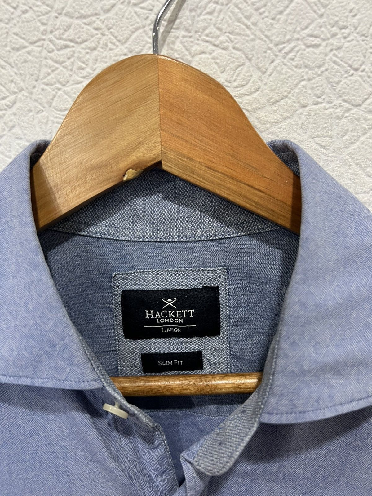 Hackett Hackett Mens Blue Button Shirt Size US L / EU 52-54 / 3 - 4 Thumbnail