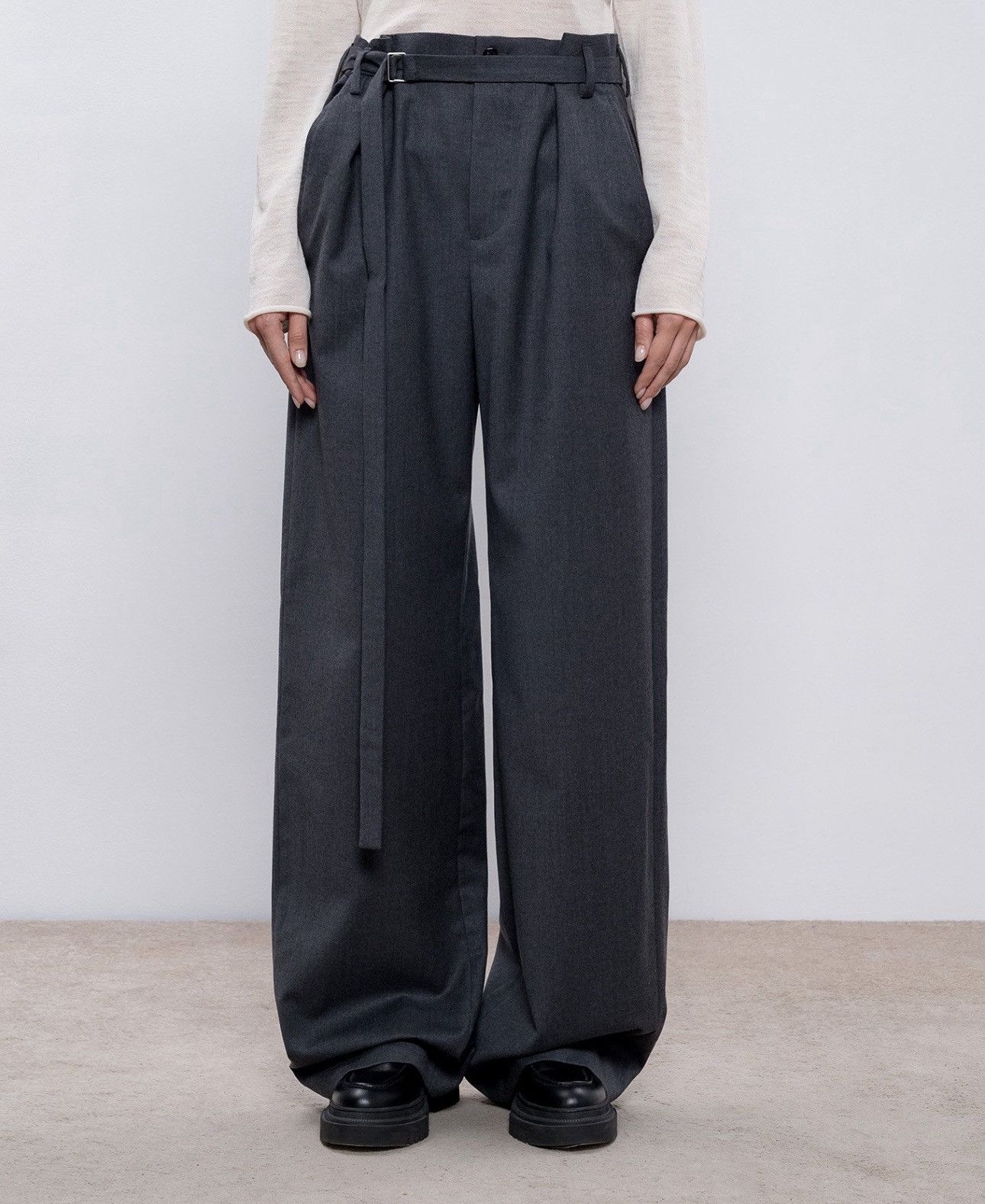 Last Ann Demeulemeester Grey Linnaz Wool Pants