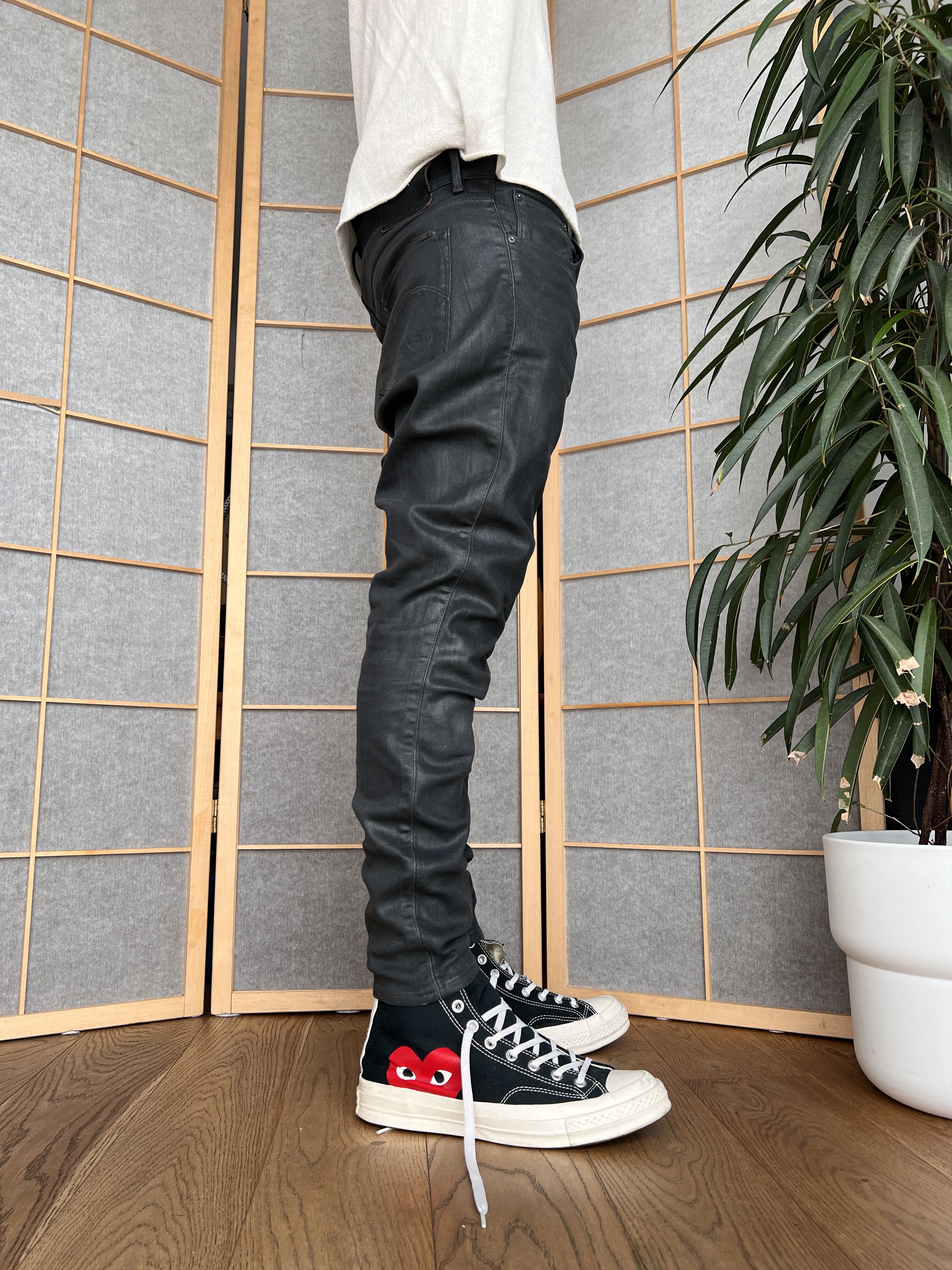 G-Star Sick G Star RAW 3301 faux leather pants waxed stretch skinny Size US 30 / EU 46 - 16 Thumbnail