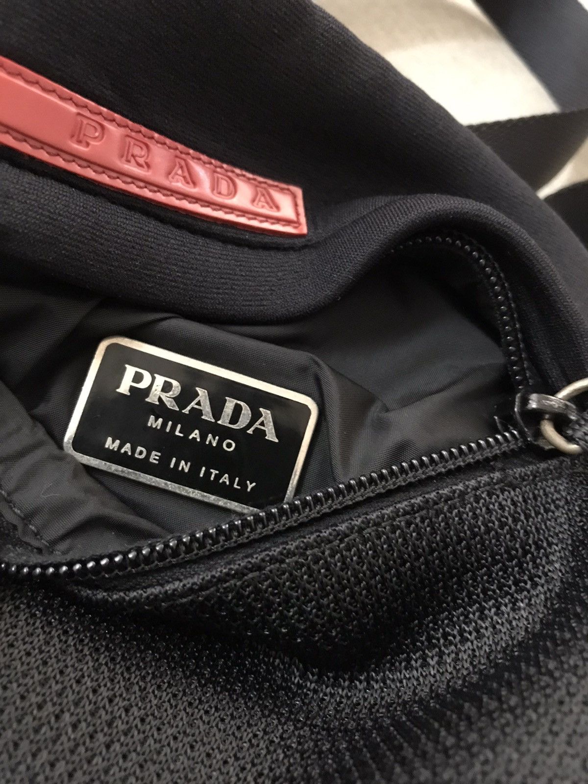 Prada PRADA Sport Black Mesh Mini Side Bag Size ONE SIZE - 6 Thumbnail