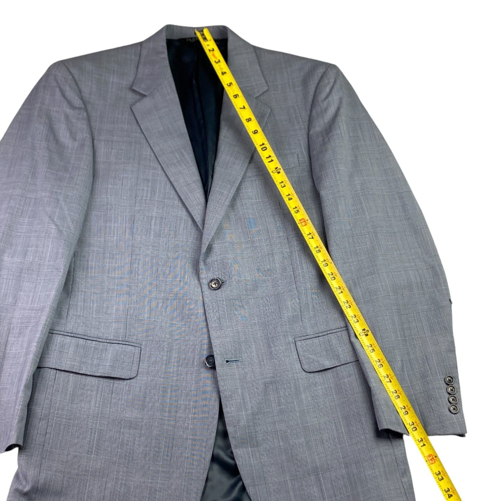 Jos. A. Bank Jos A Bank Men's Wool 2-Button Suit Blue Glen Plaid • 40 L | Size 40L - 7 Thumbnail