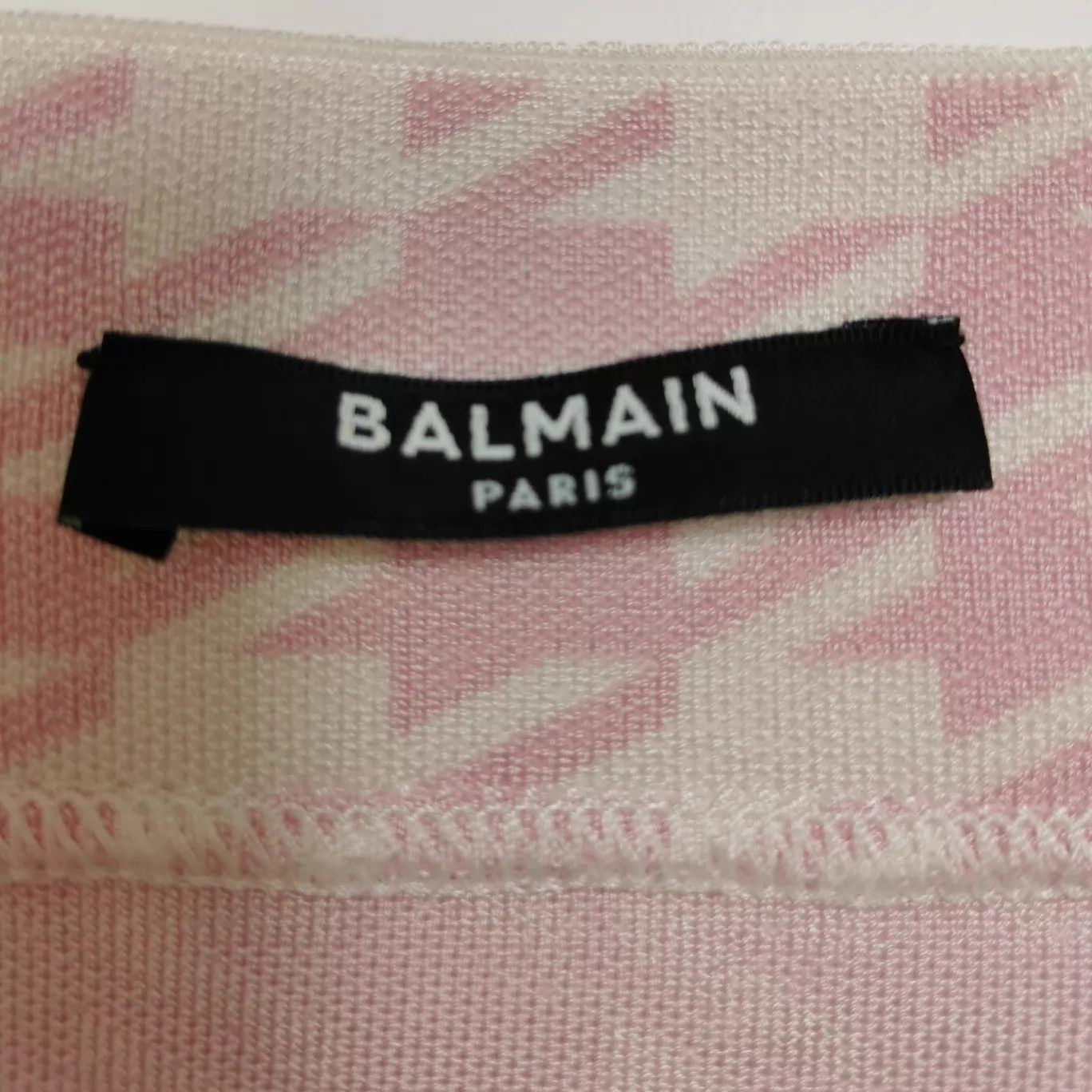 Balmain Balmain 36 Pink & White Houndstooth Gold Button Skirt Size 25" / US 0 / IT 36 - 8 Thumbnail