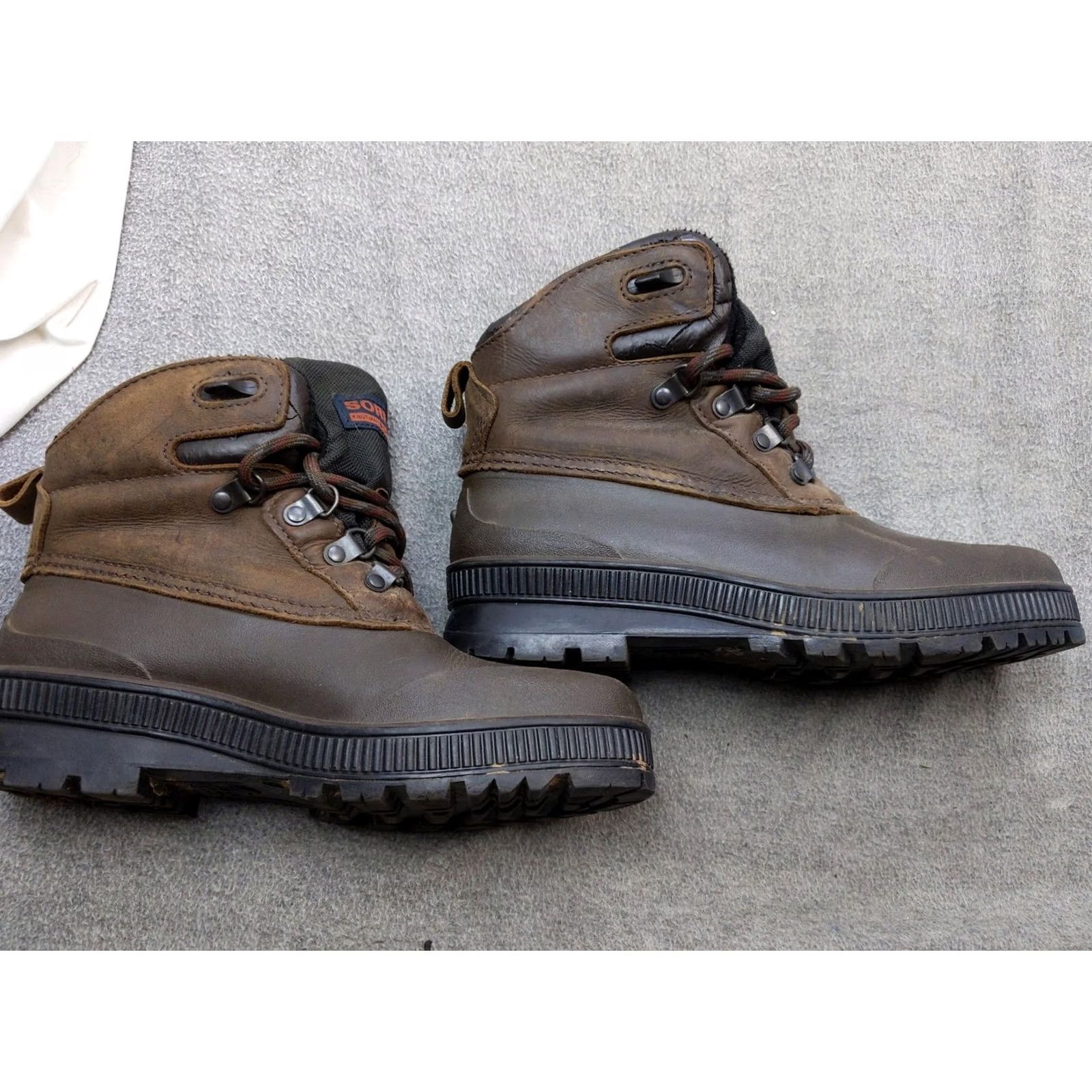 SOREL VINTAGE Sorel Mens 8 Brown Leather Insulated Rubber Snow Winter Boots Liner Size US 8 / EU 41 - 3 Thumbnail