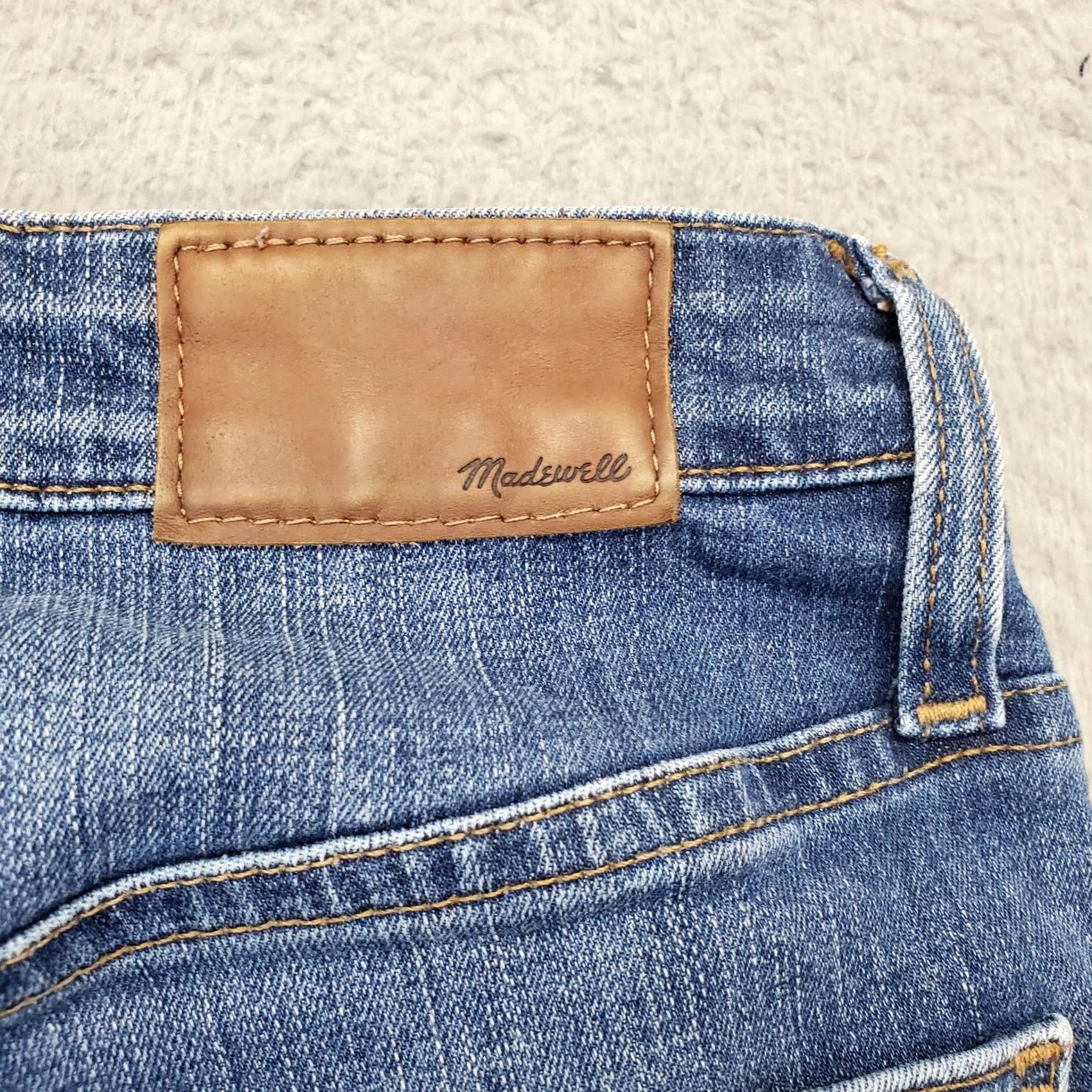 Madewell Madewell Skinny Jeans Women 27 Petite Blue Denim Stretch Boho Raw Hem Whiskered Distressed Jeans Mens Women Girls Size 27" / US 4 / IT 40 - 8 Thumbnail