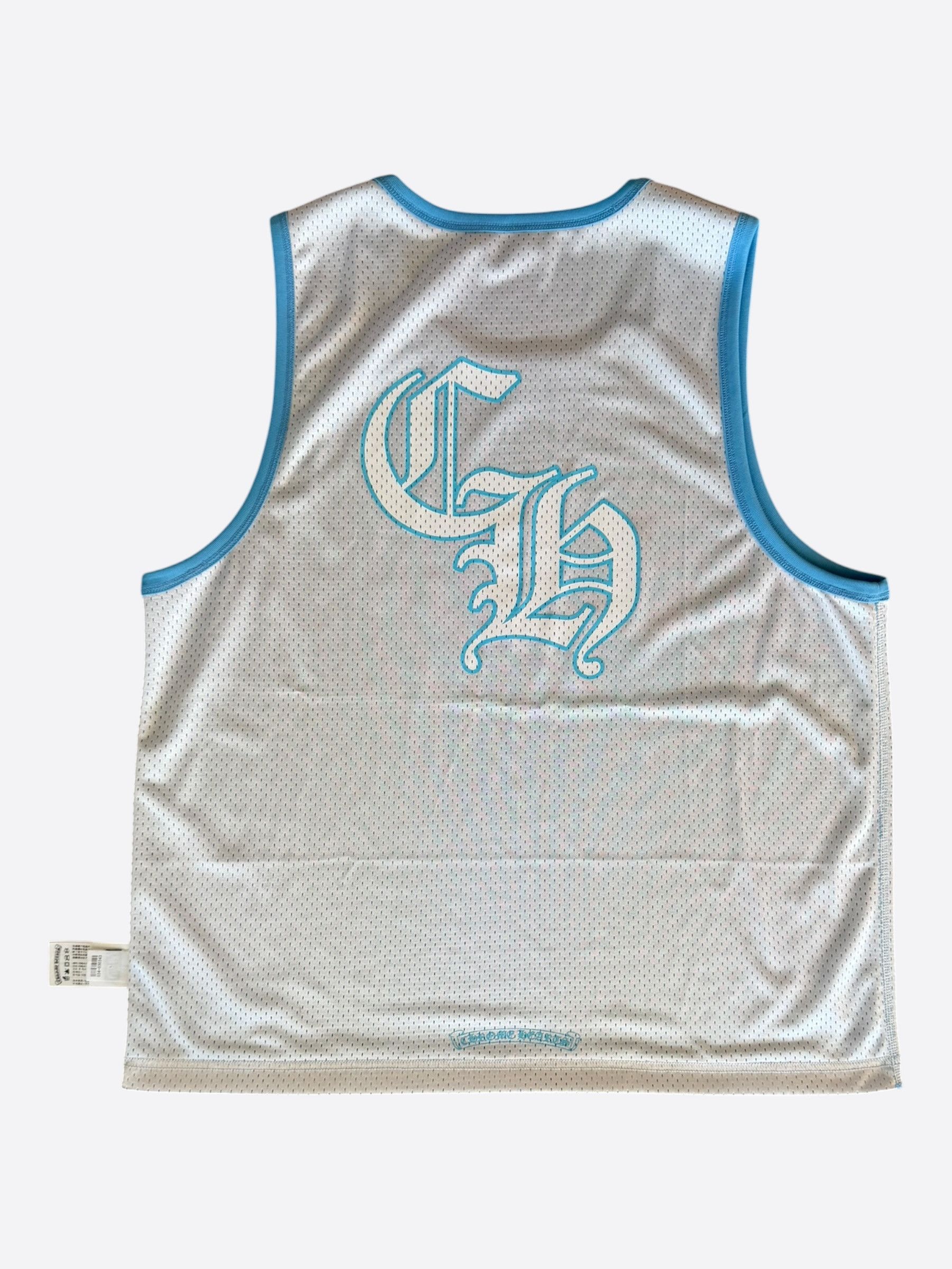 Chrome Hearts Chrome Hearts Blue & White Logo Reversible Mesh Jersey Size US M / EU 48-50 / 2 - 4 Thumbnail