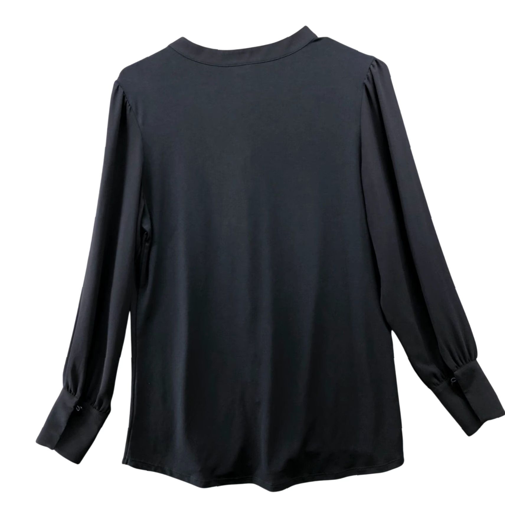 Ann Taylor Ann Taylor Blouse Womens S Navy Blue Chiffon Long Sleeve Button Front Pintuck Pleated Casual Shirt Size S / US 4 / IT 40 - 2 Thumbnail
