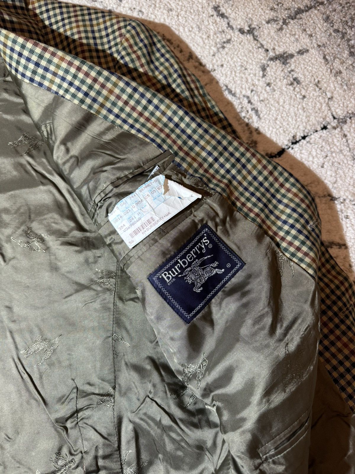 Burberry × Vintage Burberry’s Vintage Plaid Check Blazer Oldmoney Men’s Large Size 44R - 9 Thumbnail