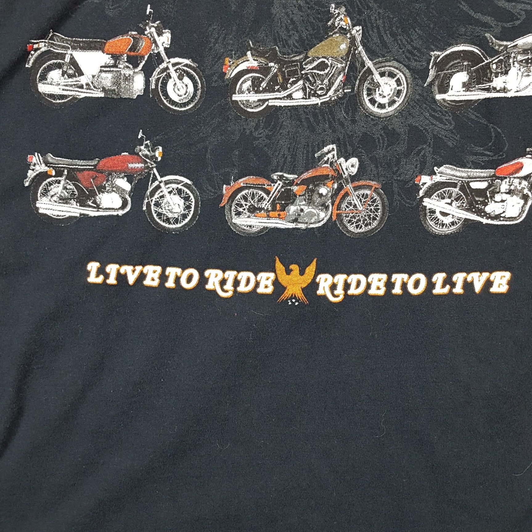 Fruit Of The Loom VINTAGE Motorcycle T-Shirt Men 2XL Black Biker Eagle Grunge Retro Y2K Size US XXL / EU 58 / 5 - 3 Thumbnail