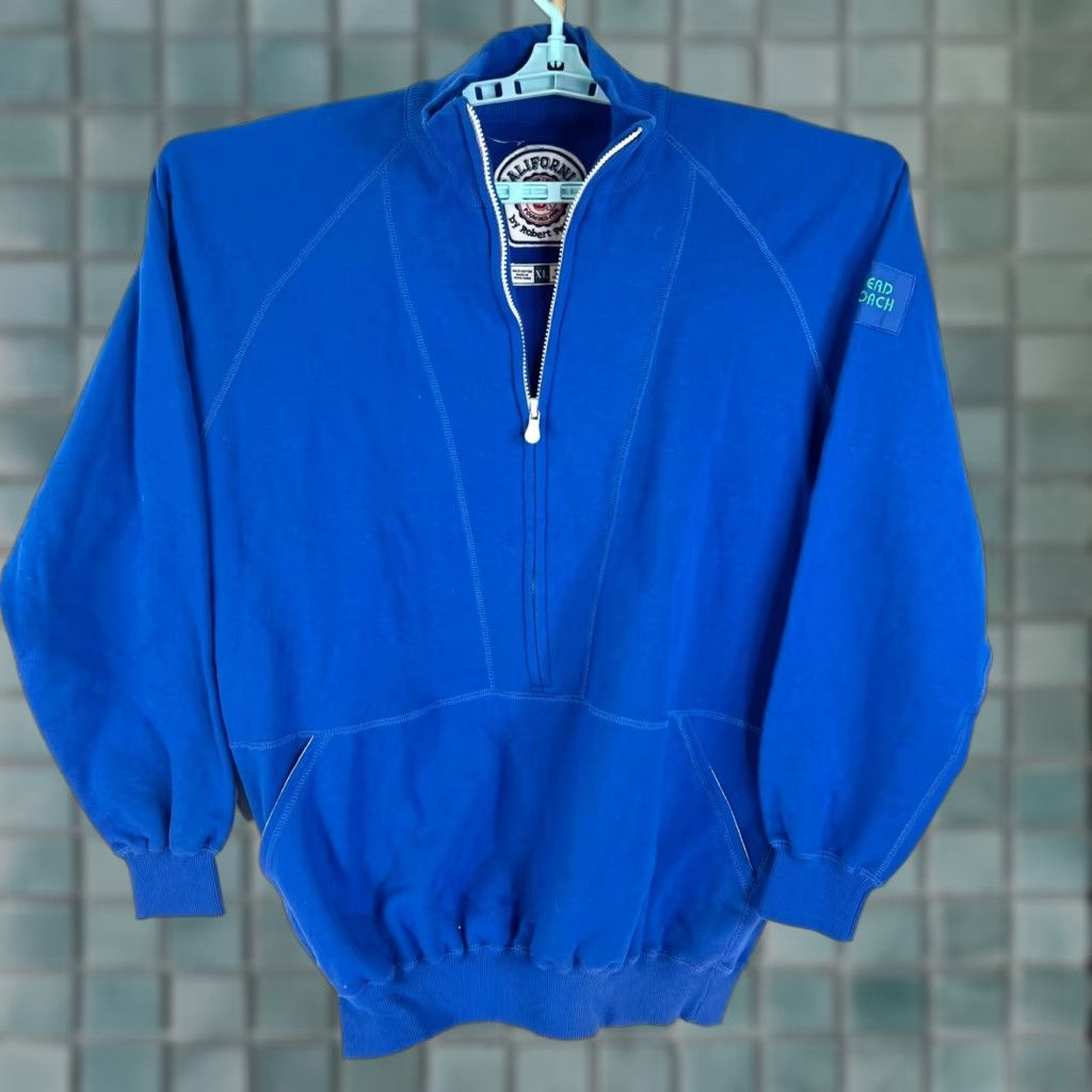 Coach Vintage California by Robert Peritz Men's XL 1/2 Zip Sweatshirt Blue High Neck Outdoor Sports Size US XL / EU 56 / 4 - 1 Thumbnail