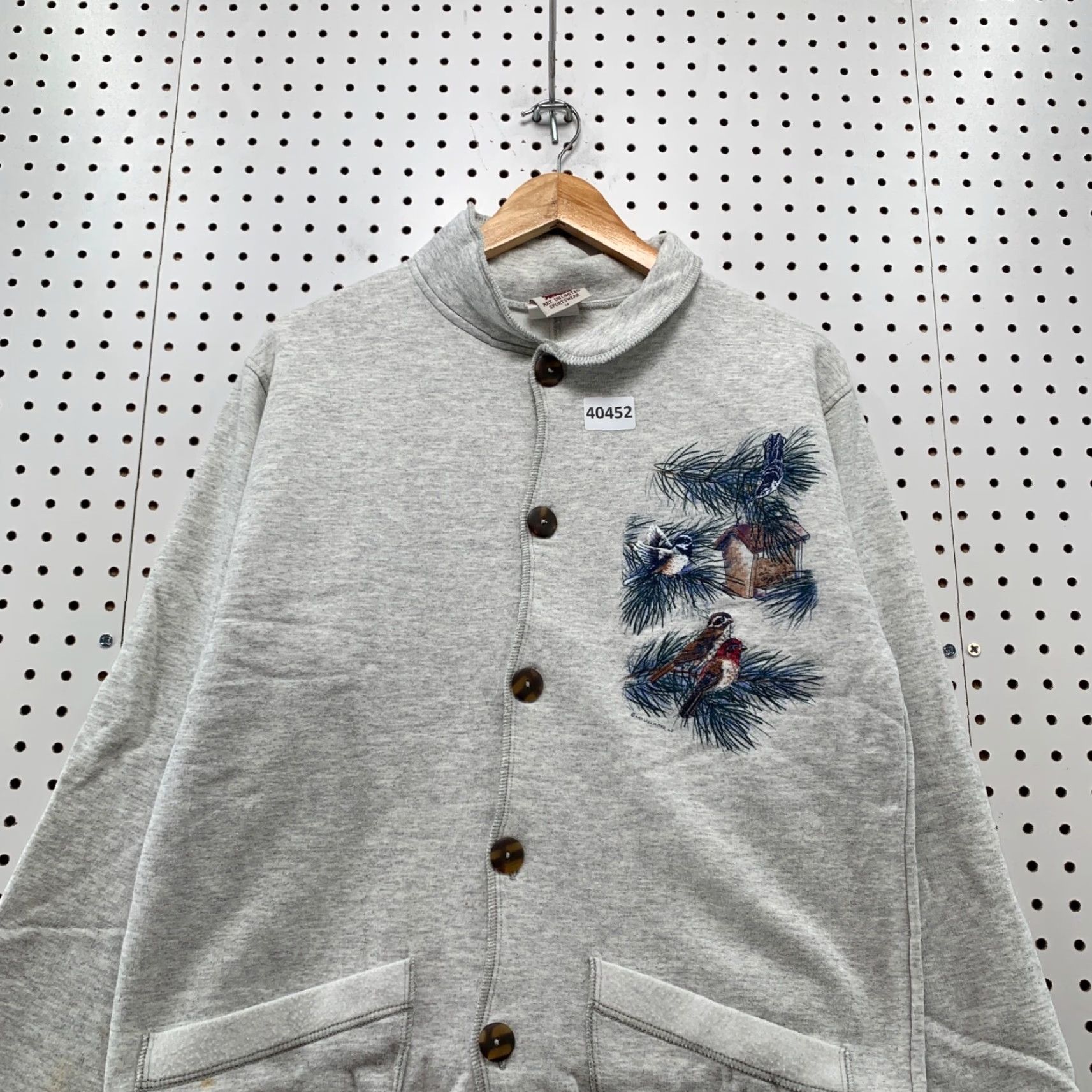 Vintage VINTAGE Art Unlimited Fleece Cardigan Sweater Womens M Gray Birdhouse Art Cardigan Womens M Gray Birdhouse Size M / US 6-8 / IT 42-44 - 5 Thumbnail