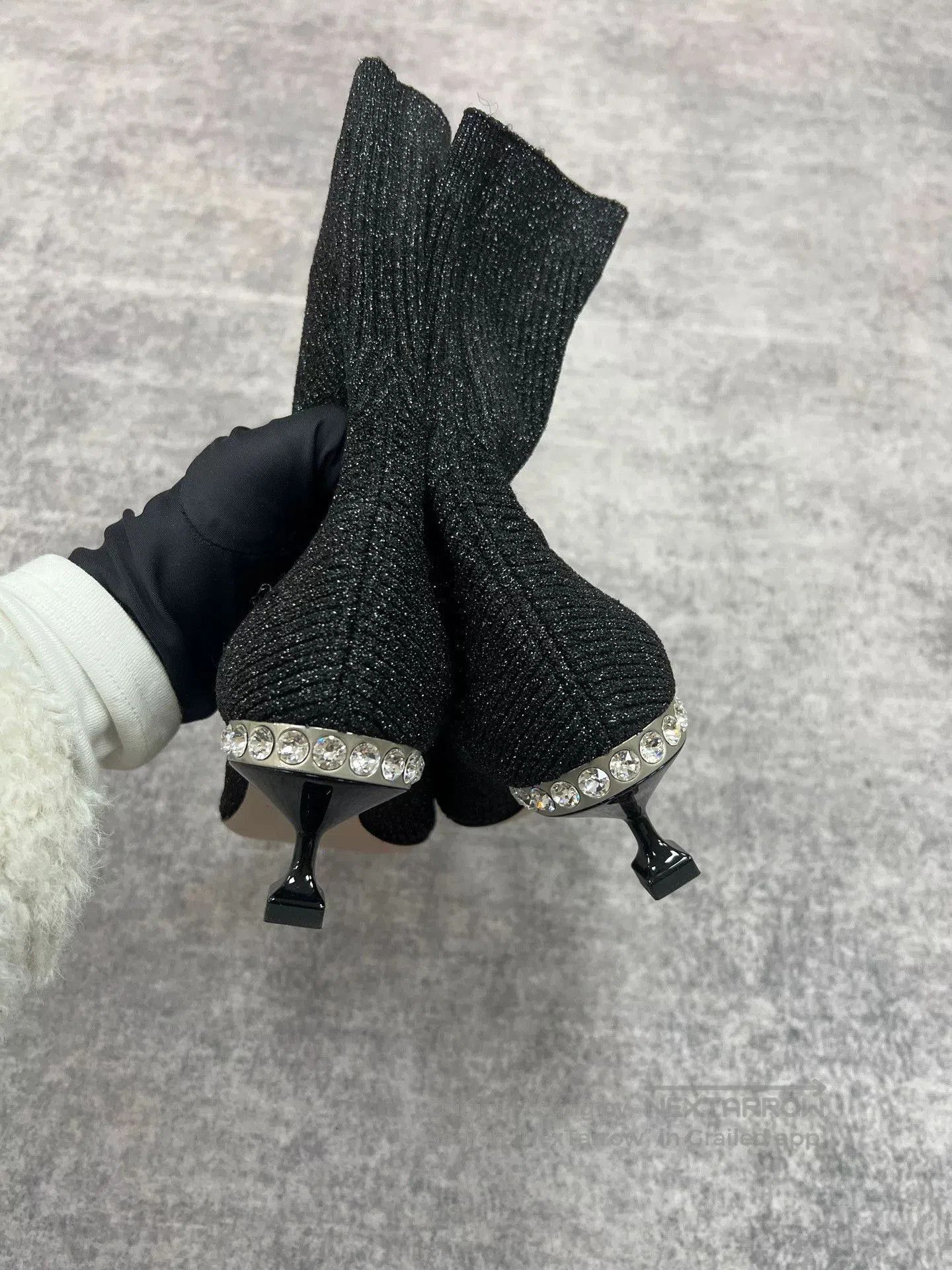 Miu Miu Miumiu Glitter Sock Boots. Size US 4.5 / IT 34.5 - 5 Thumbnail