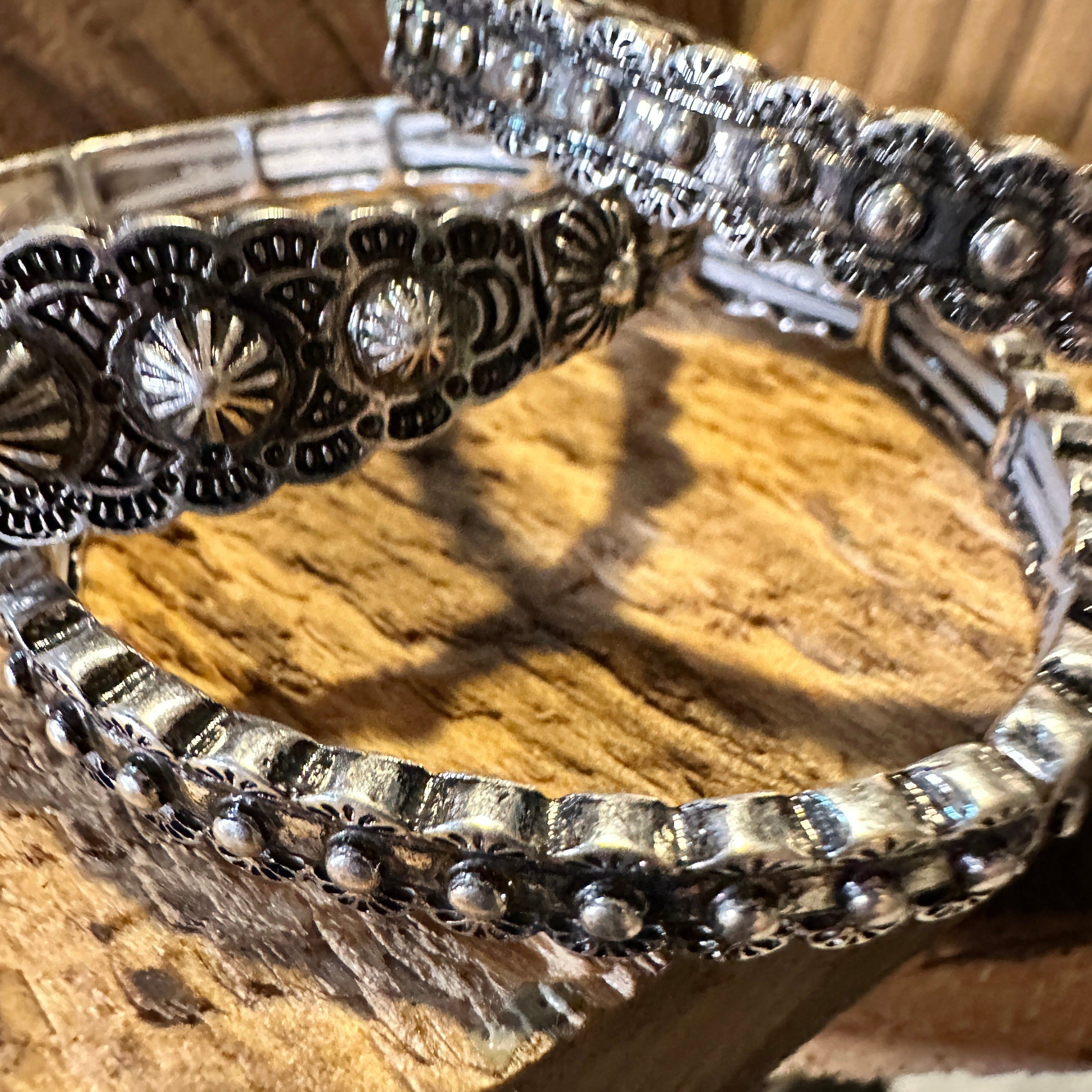 Other Boho Vintage Chic Southwestern Concho Elastic Bracelets, Set Size ONE SIZE - 9 Thumbnail