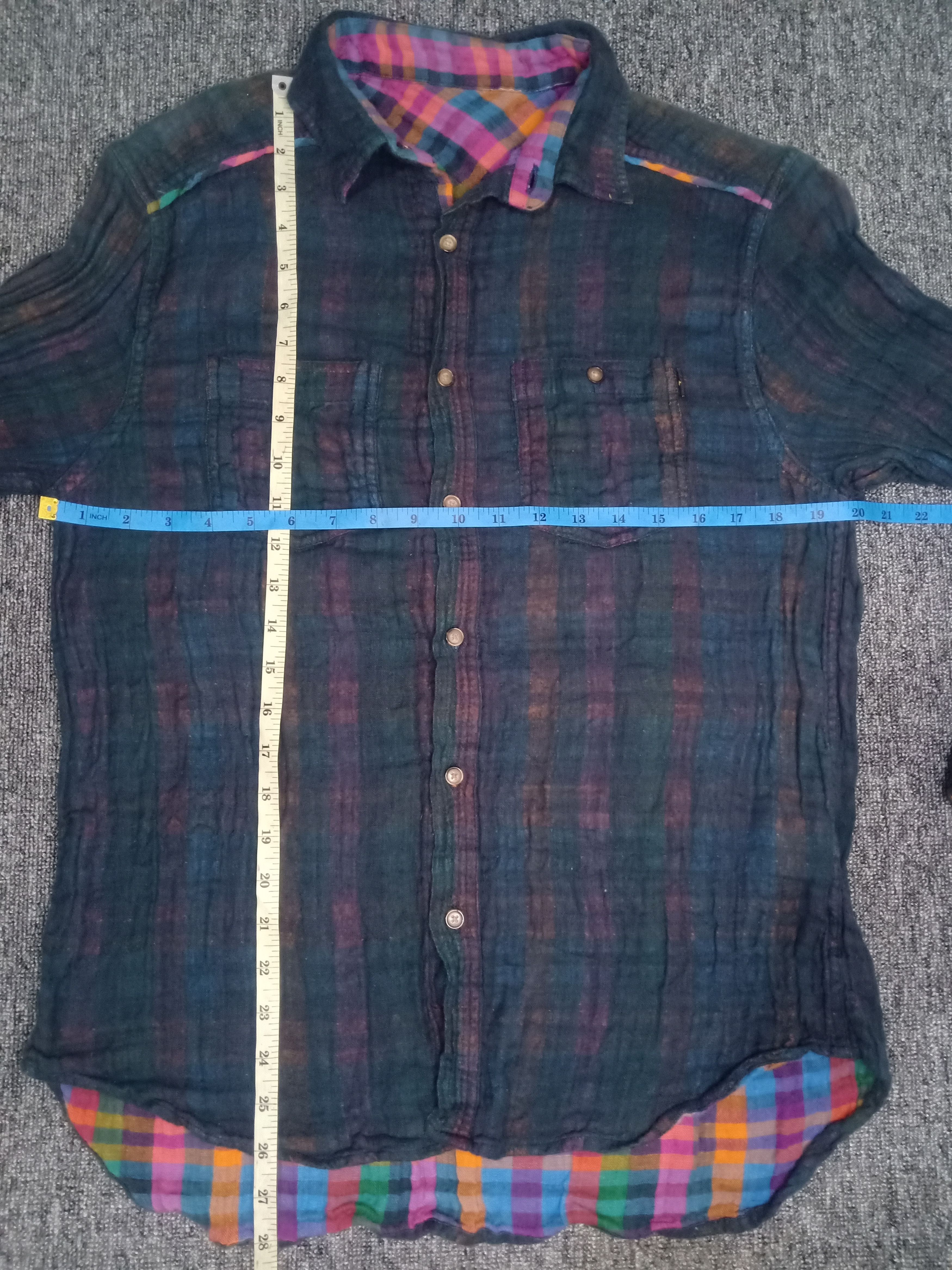 Japanese Brand Crazy Button Shirt A reversible black or rainbow Size US M / EU 48-50 / 2 - 6 Thumbnail