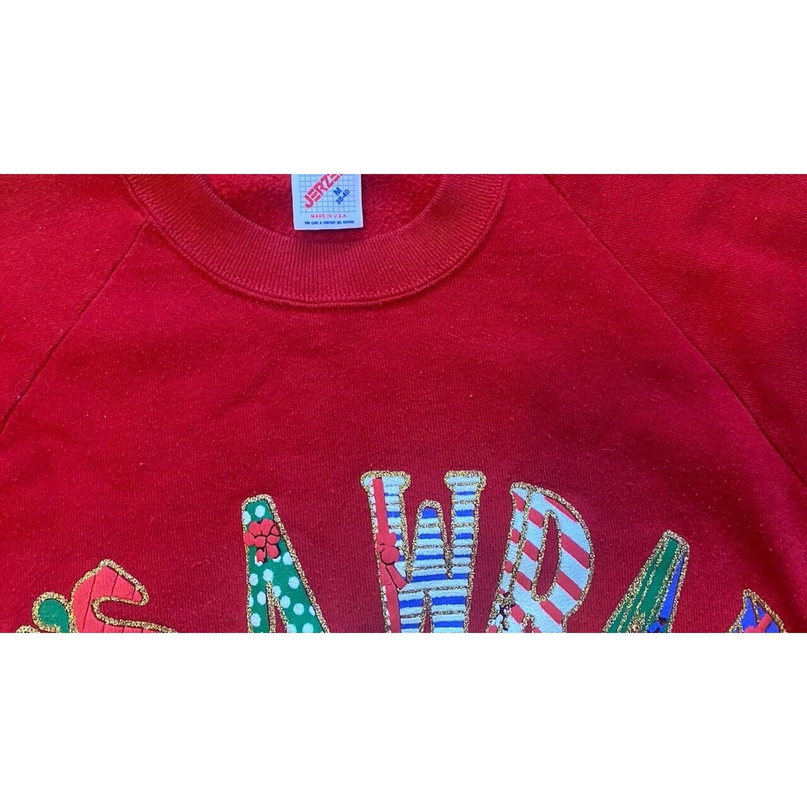 Jerzees VTG USA Christmas Sweatshirt Womens M Bear Sweater Crew Size M / US 6-8 / IT 42-44 - 5 Thumbnail
