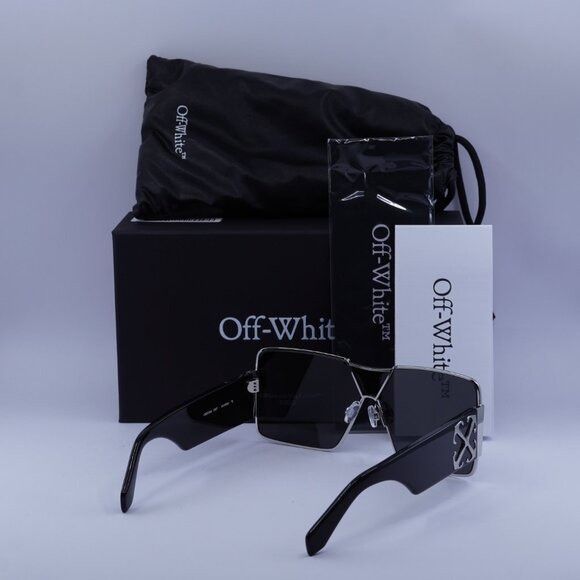 Off-White Off-White ASPEN 7207 Sunglasses Silver/Black Shield Frame Size ONE SIZE - 9 Thumbnail