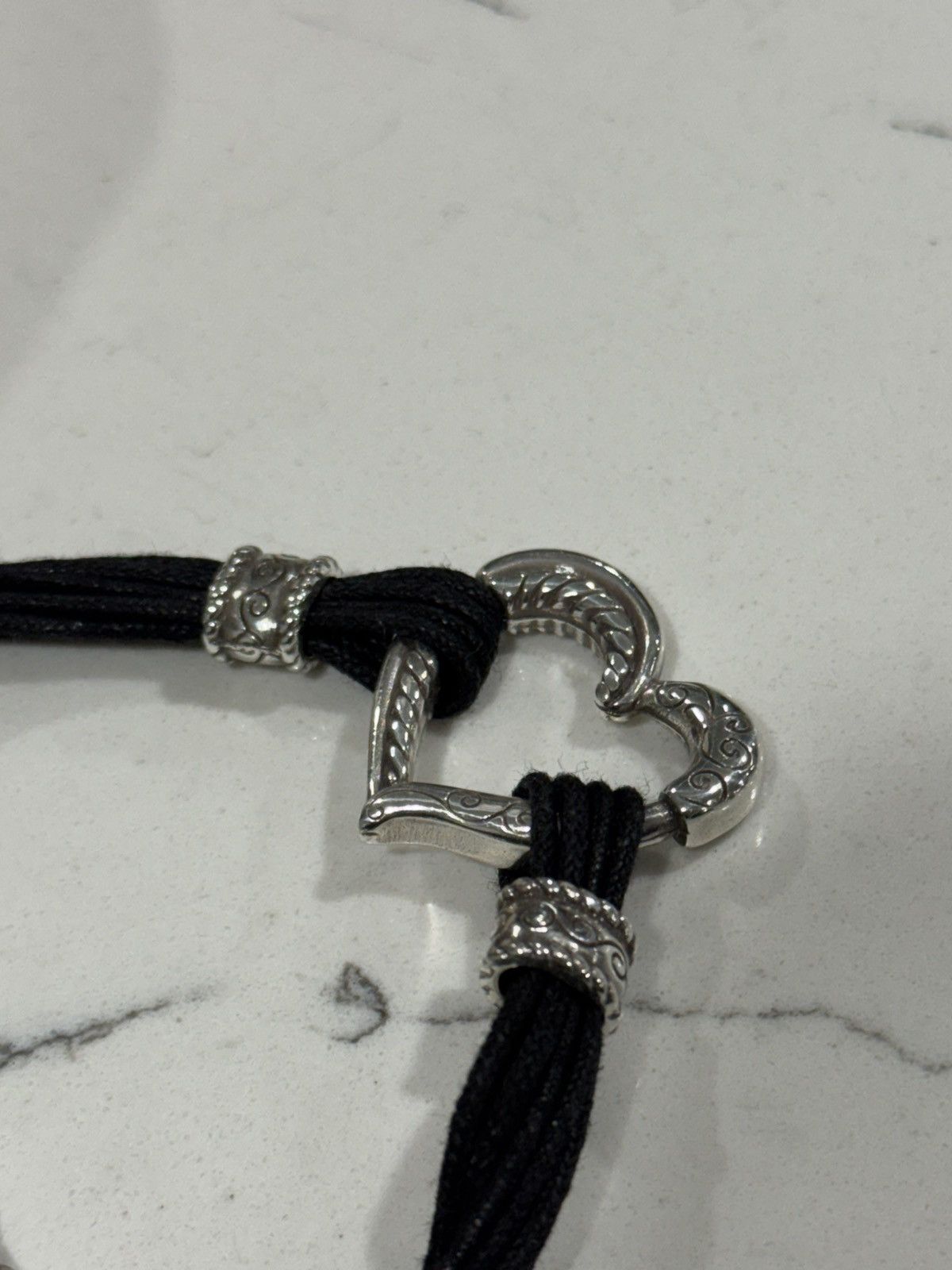 Brighton Brighton Heritage Heart Corded Bracelet Sterling Silver Size ONE SIZE - 7 Thumbnail