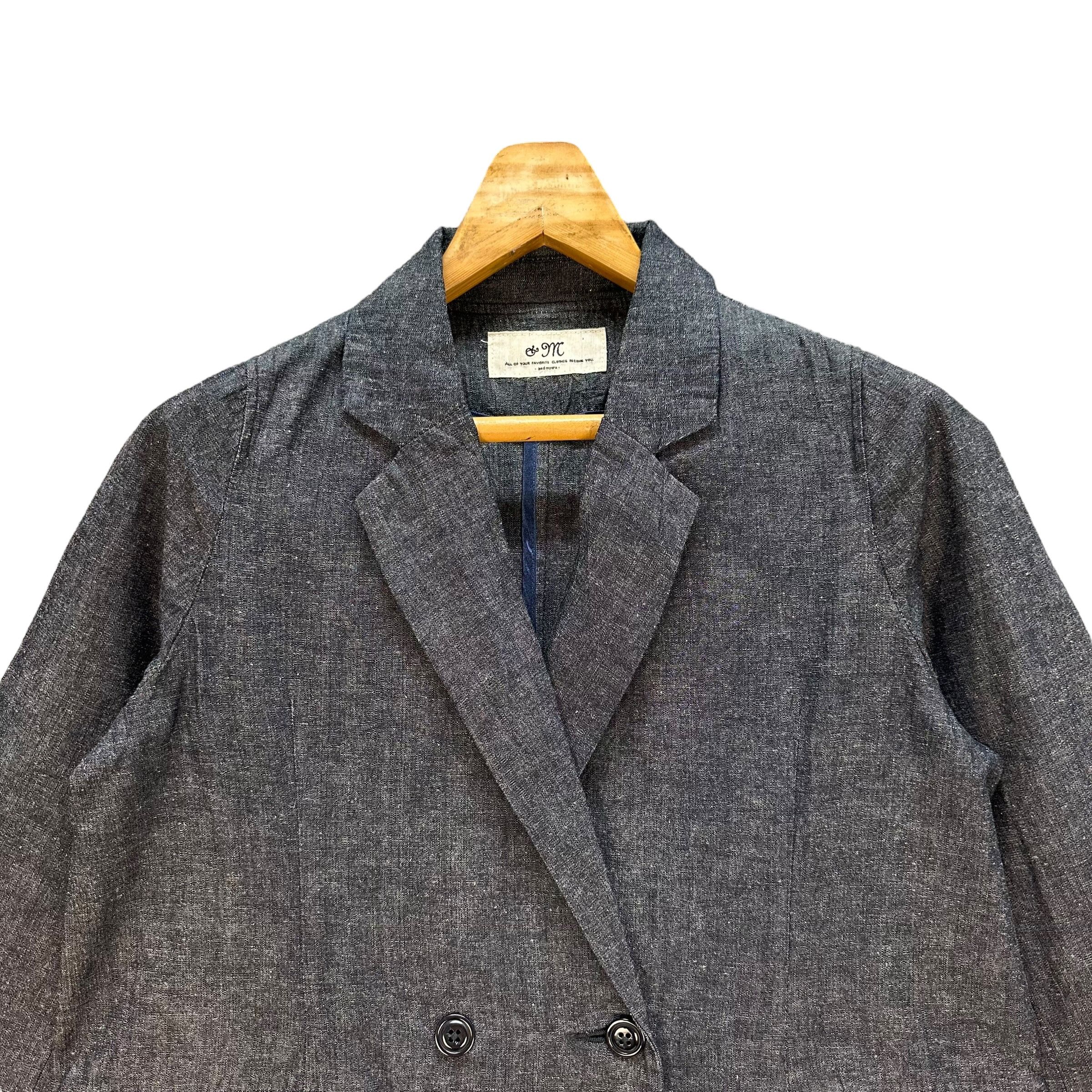 Japanese Brand +M Cotton Linen Overcoat #A20-0473 Size M / US 6-8 / IT 42-44 - 2 Thumbnail