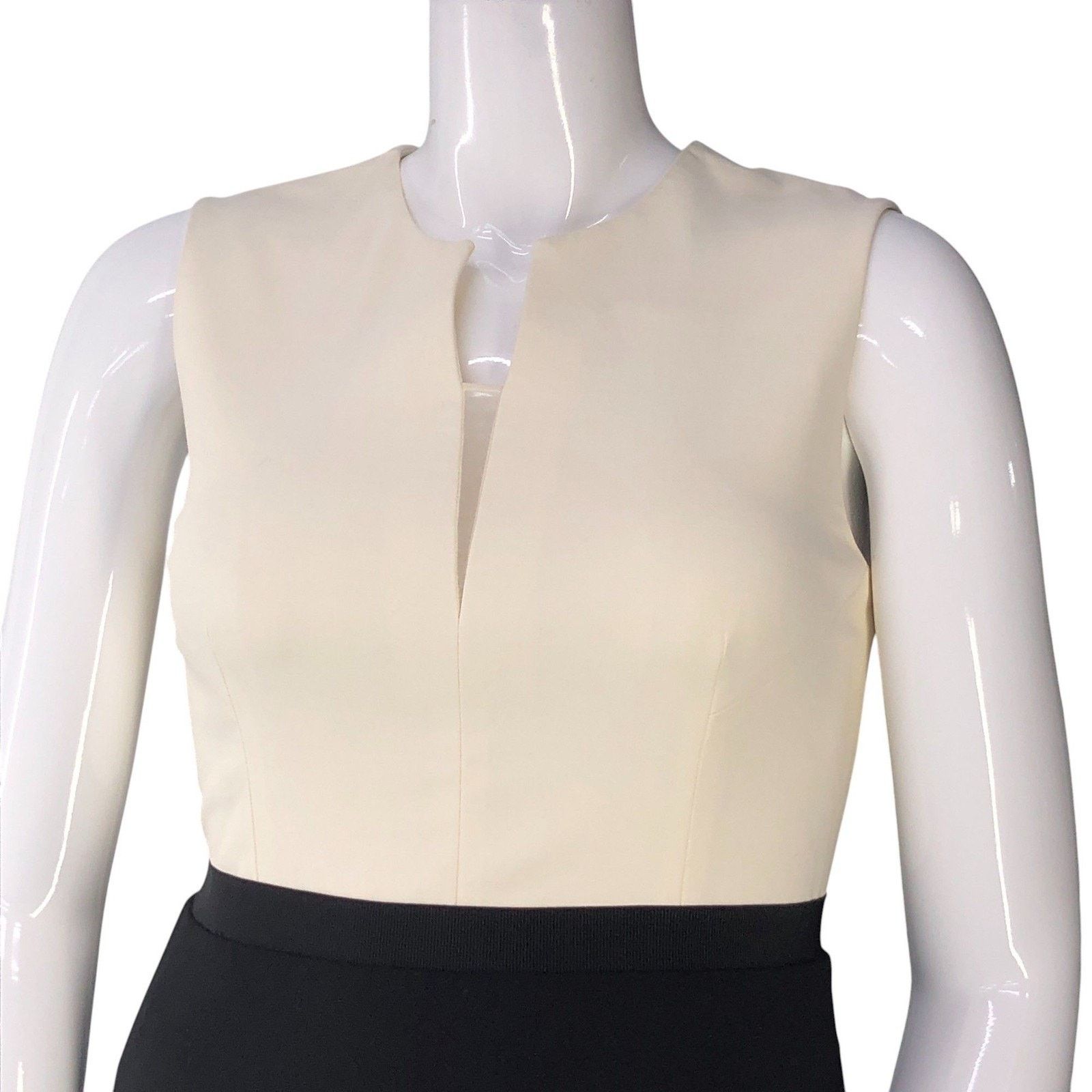 3.1 Phillip Lim 3.1 Phillip Lim Dress 10 Ivory Black Sheath Sleeveless Size L / US 10 / IT 46 - 2 Thumbnail