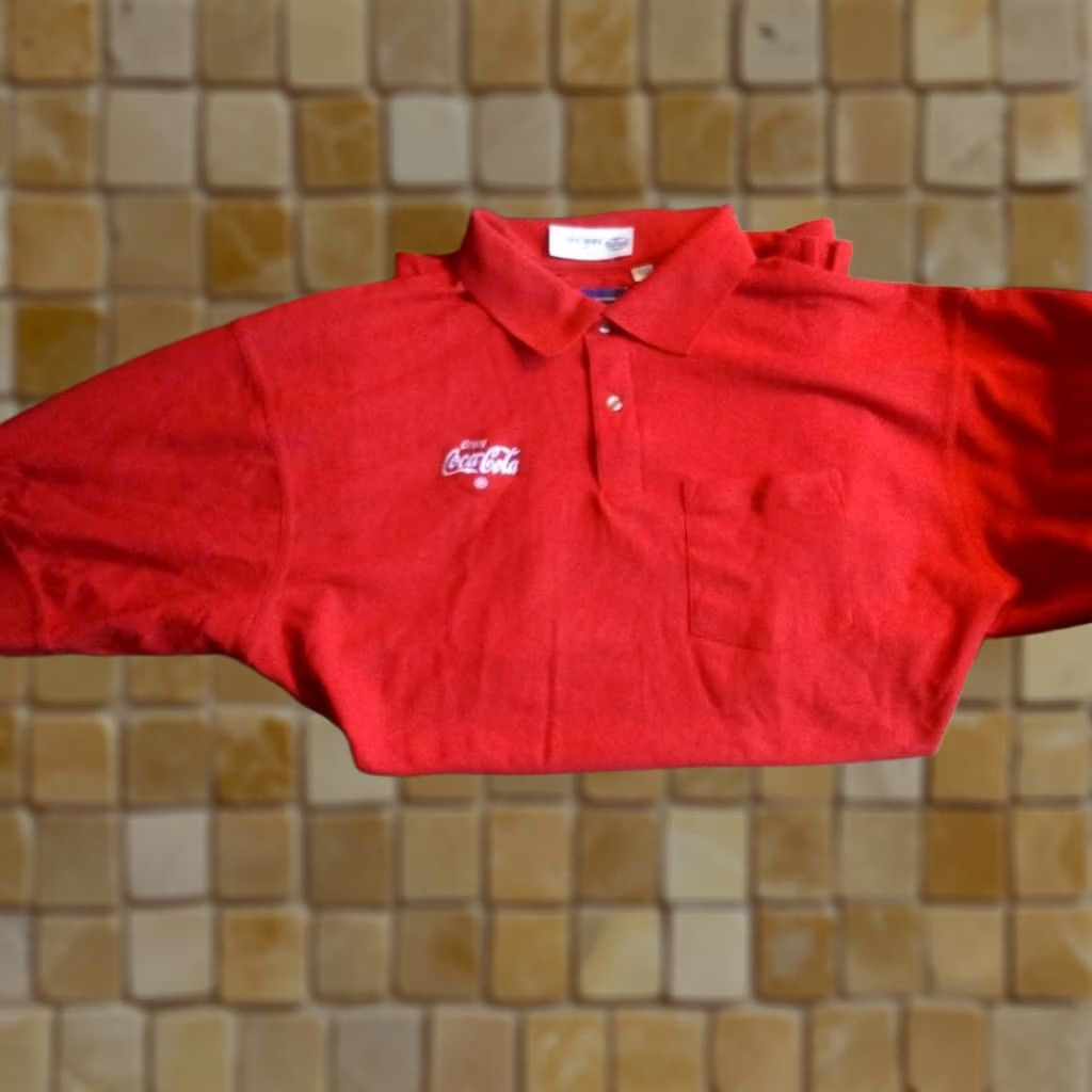 Vintage Riverside Coca Cola Red Polo Shirt Uniform Work Shirt XL Mens Size US XL / EU 56 / 4 - 1 Preview