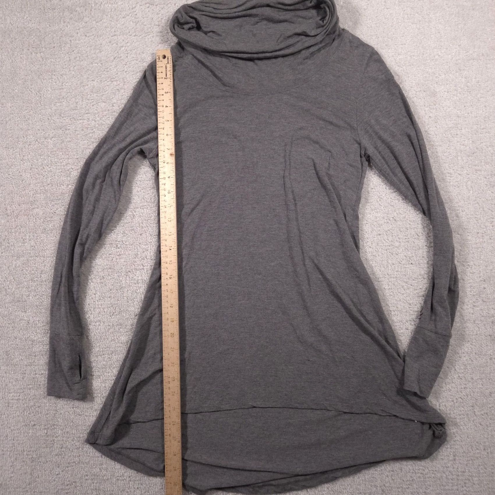 Vintage Cuddl Duds Shirt Womens Small Gray Cowl Neck Long Sleeve Tunic Top Stretch Size S / US 4 / IT 40 - 6 Thumbnail