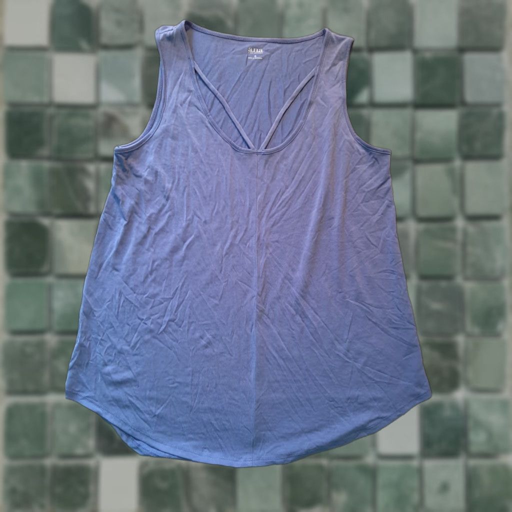 Vintage a.n.a. Womens Sleeveless Shirt Small S Blue Top Size S / US 4 / IT 40 - 1 Thumbnail