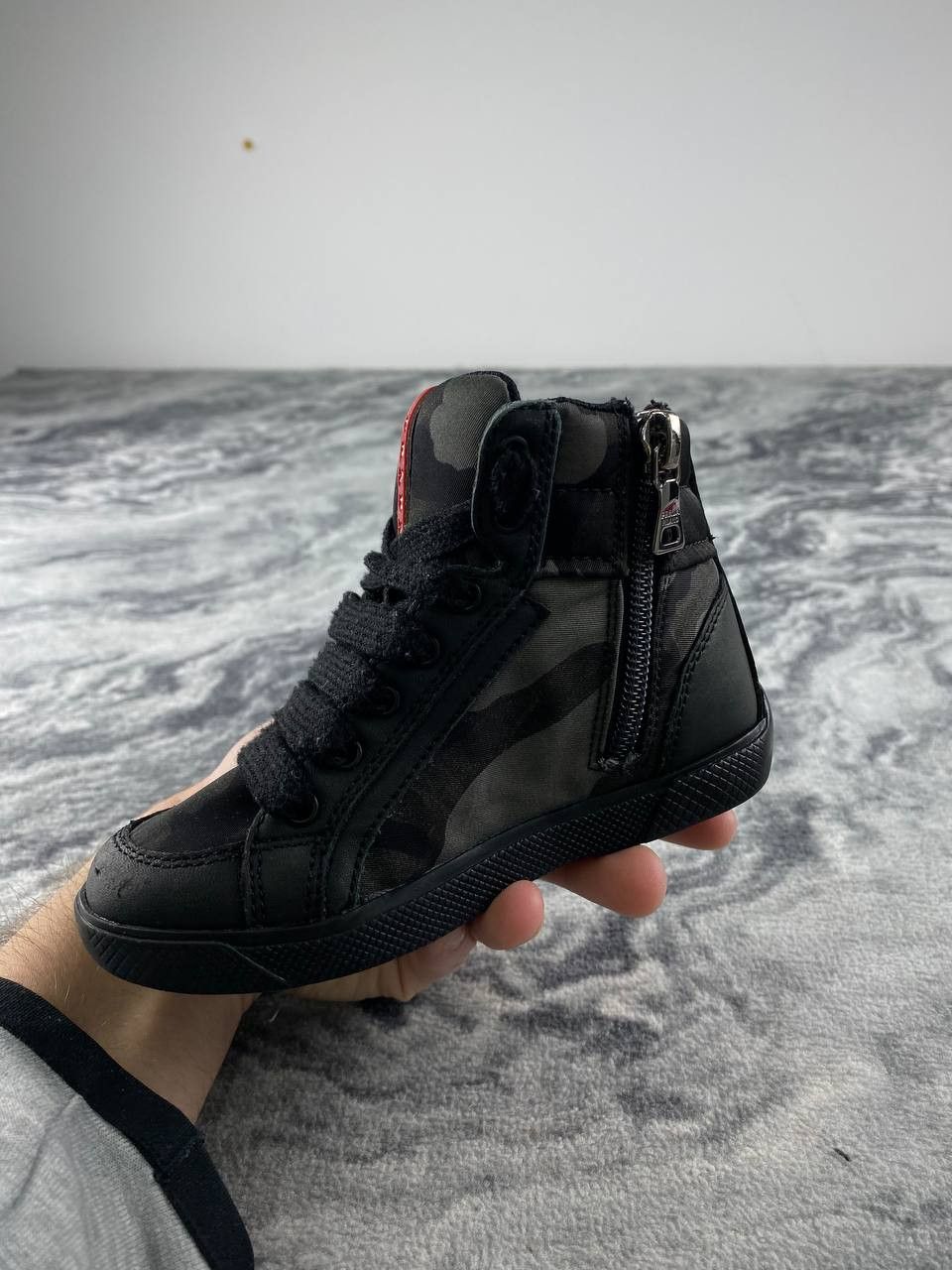 Prada Prada Camo High Top Sneakers Kids Size 24 Black Size US 5 / EU 37 - 4 Thumbnail
