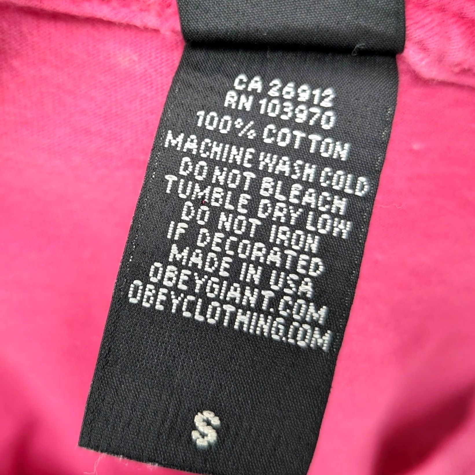 Obey OBEY Pink Logo Print Cotton T-Shirt Streetwear Graphic Tee Womens S Size S / US 4 / IT 40 - 4 Thumbnail