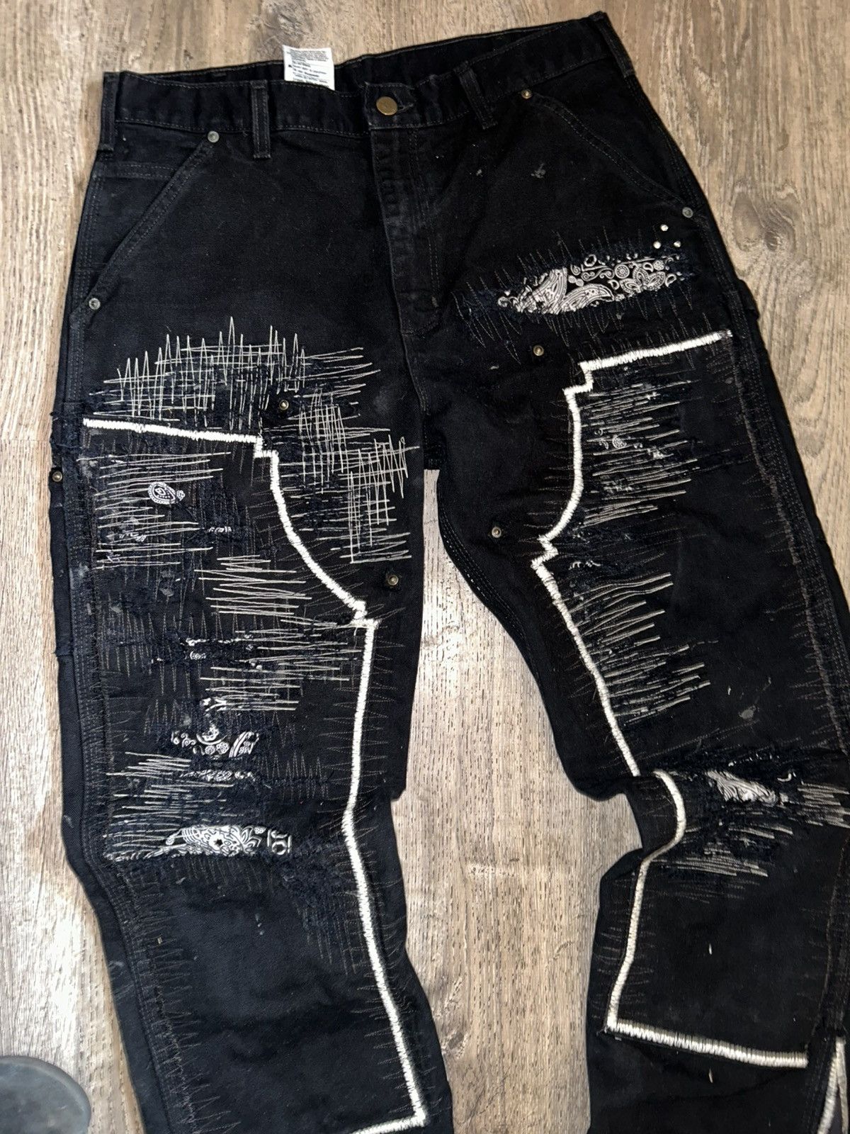 Other 1/1 reworked double knee denim Size US 34 / EU 50 - 3 Thumbnail