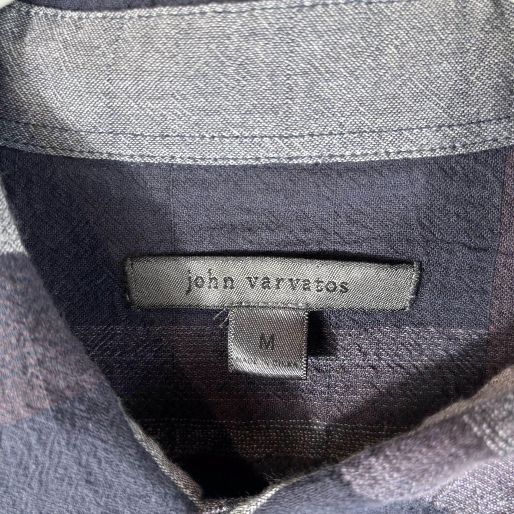 John Varvatos John Varvatos Shirt Mens M Navy Cole Plaid Cotton Lightweight Casual Button-Up Long Sleeve, Blue, Plaid, Regular Fit Size US M / EU 48-50 / 2 - 2 Thumbnail