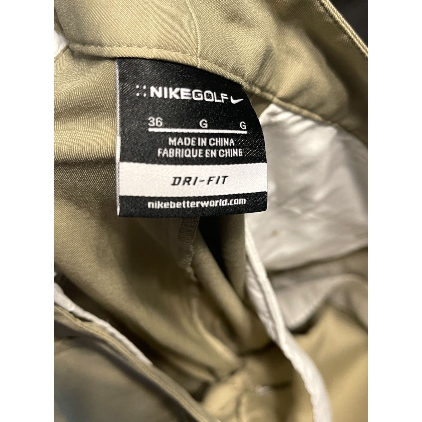 Nike Nike Dri-Fit Golf Shorts Mens Size 36 Khaki Light Brown Golf Shorts Embroidered Pockets Belted Elastic Waist Regular 36 Nike Mens Size US 36 / EU 52 - 6 Thumbnail