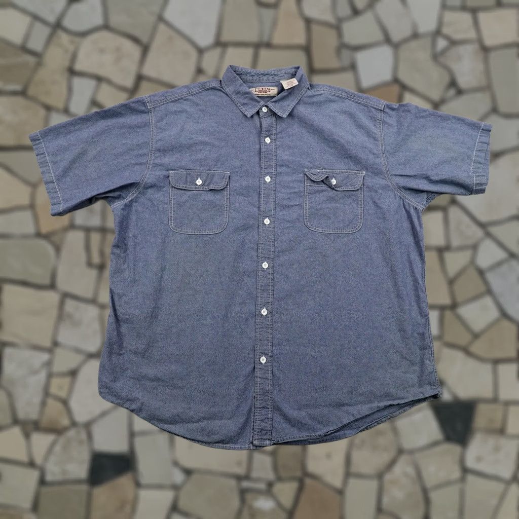 Vintage VINTAGE Big Mac Shirt Mens 2XL Blue Chambray Button Up Field Work Short Sleeve Shirt Mens Size US XXL / EU 58 / 5 - 1 Thumbnail