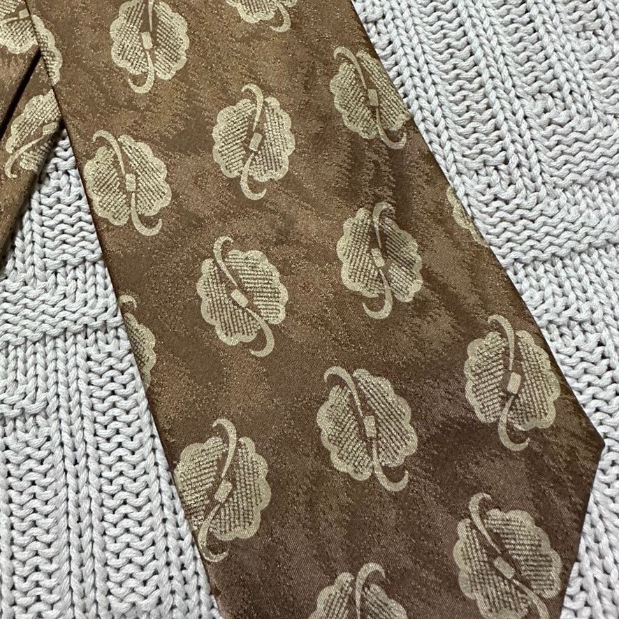 Giorgio Armani Vintage Giorgio Armani bronze gold floral geometric silk tie Size ONE SIZE - 2 Thumbnail