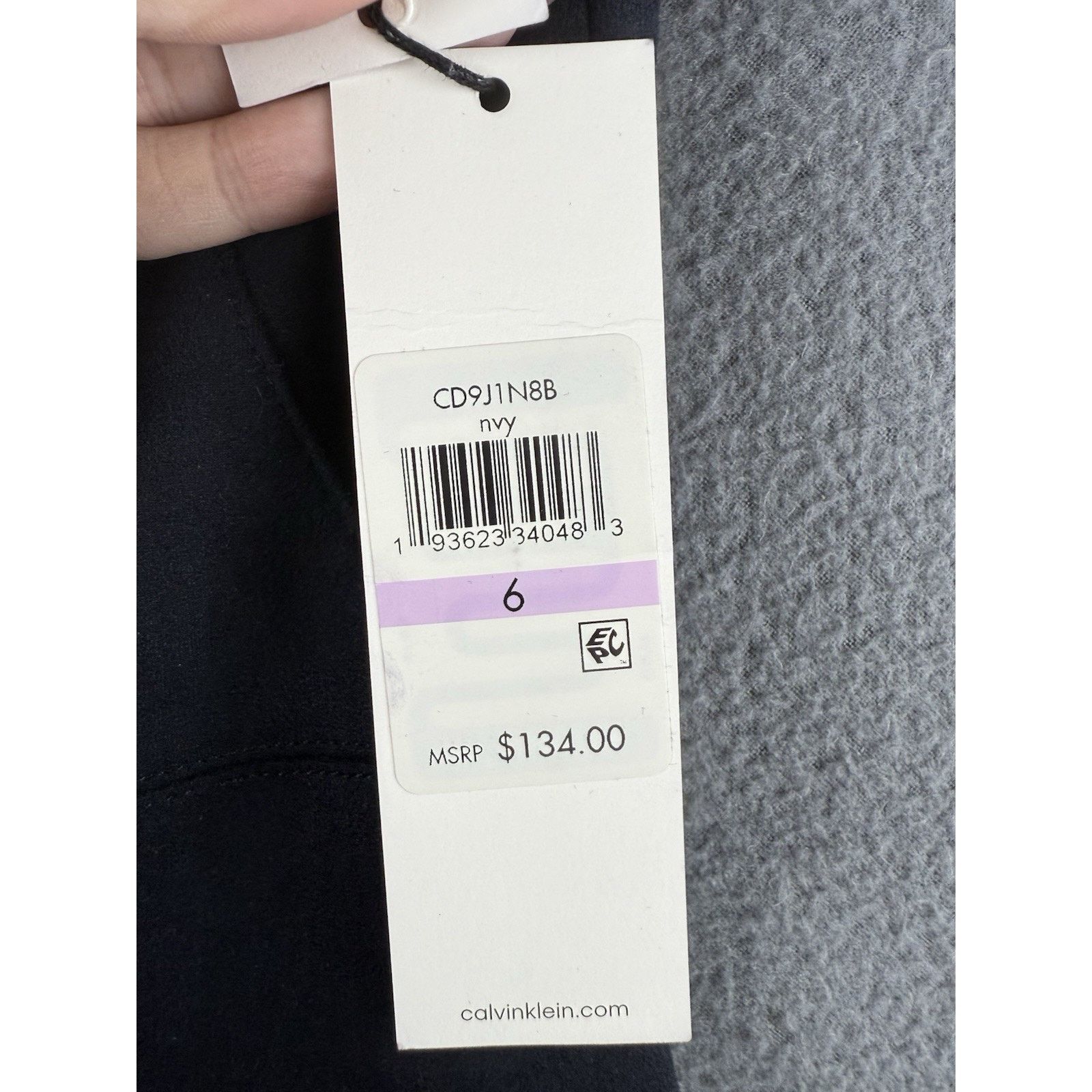 Calvin Klein CALVIN KLEIN NWT $134 Navy Faux Suede Pencil Dress Size 6 Size M / US 6-8 / IT 42-44 - 2 Thumbnail