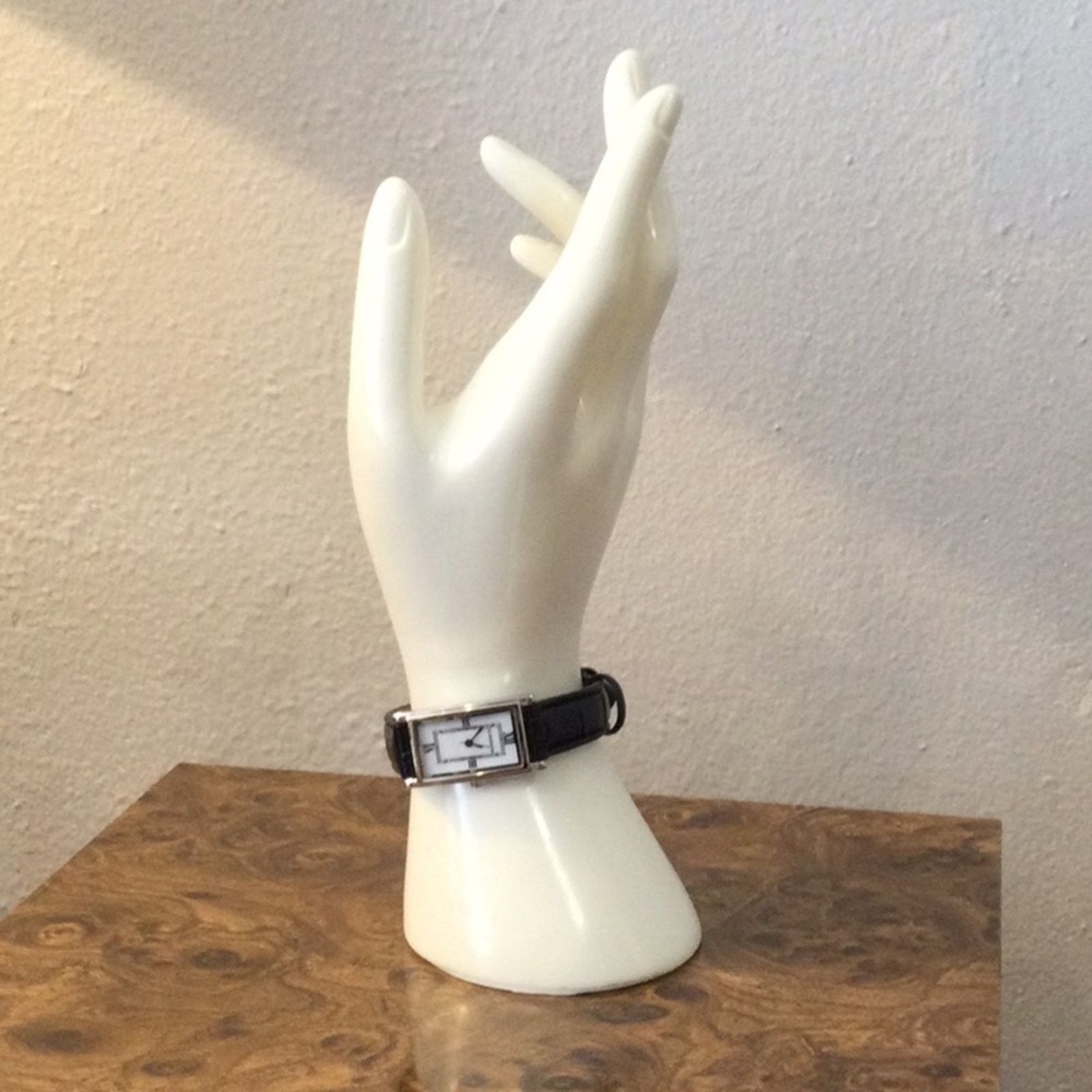 Other Liz Claiborne Watch Silver w/ White Face Black Leather Band Size ONE SIZE - 1 Thumbnail