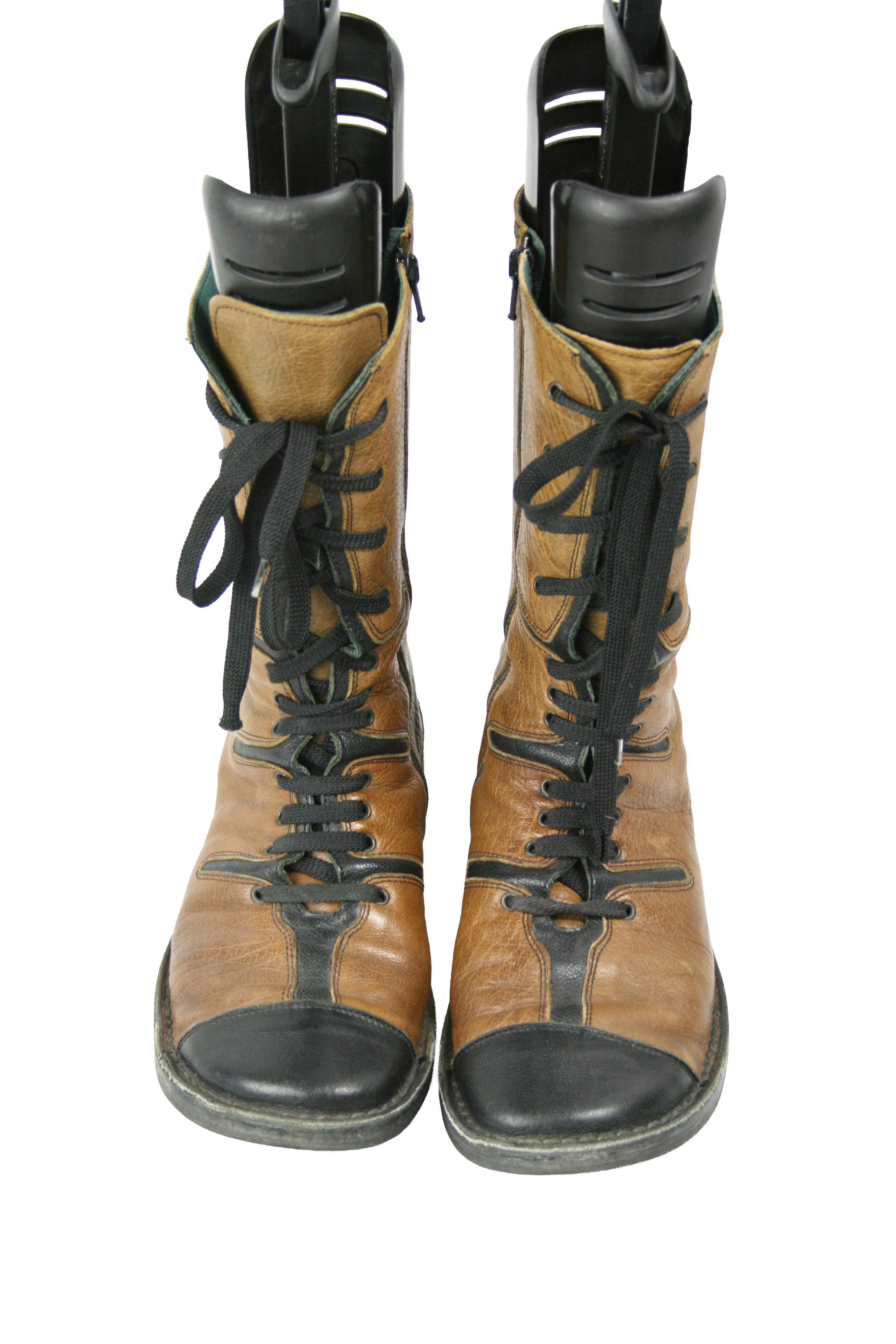 Japanese Brand Bubetti 00S Y2K Avant Garde Crepe Boots Vintage Size US 10.5 / IT 40.5 - 10 Thumbnail
