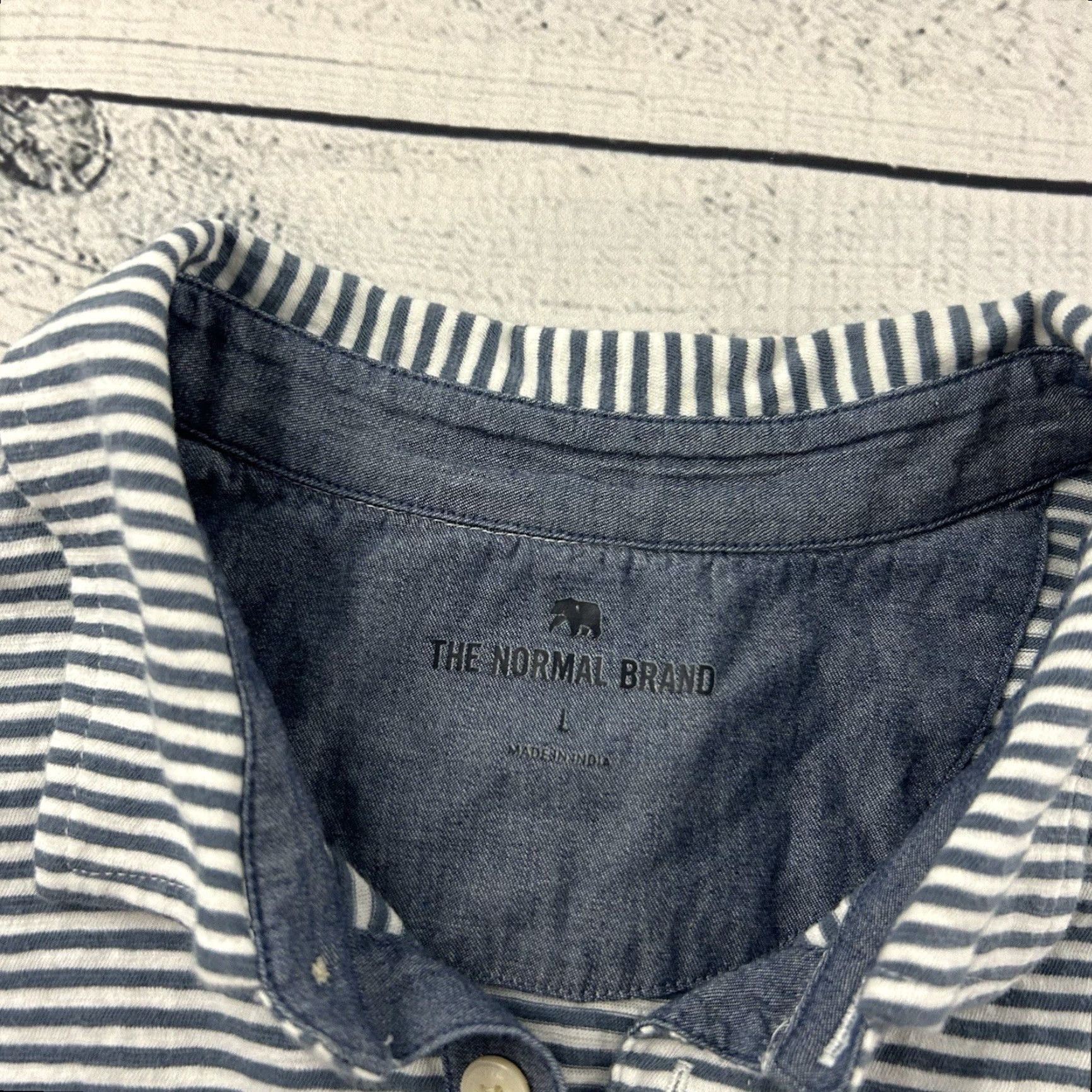 Vintage Normal Striped Short Sleeve Pocket Polo Shirt Men's L Blue White Size US L / EU 52-54 / 3 - 3 Thumbnail
