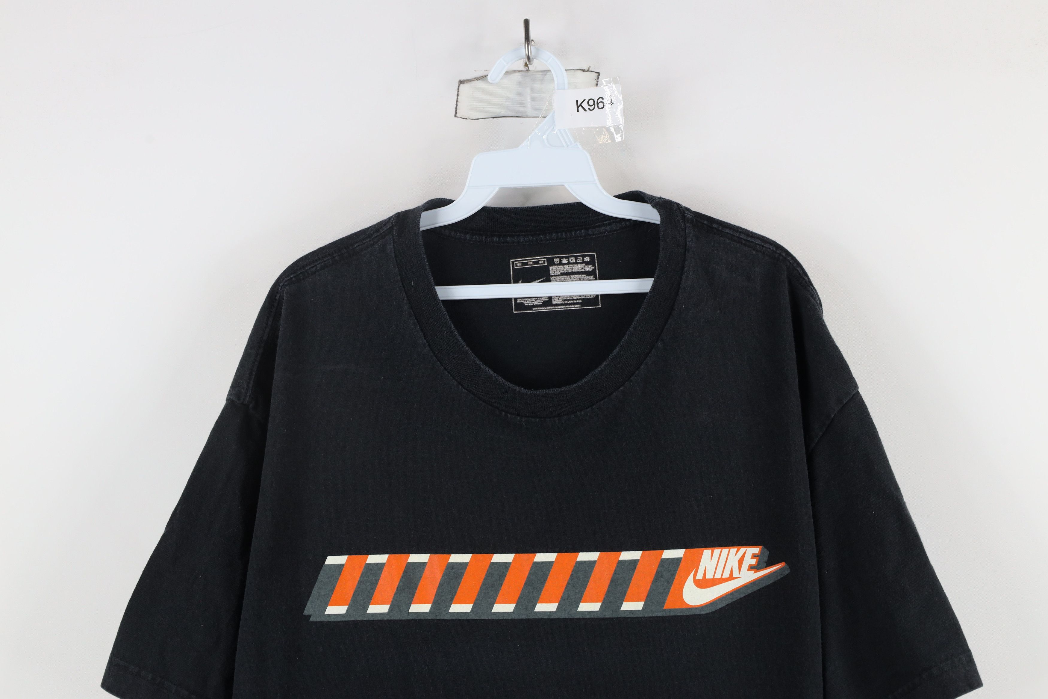 Nike × Vintage Vintage Nike Out Travis Scott Block Swoosh T-Shirt Black Size US XL / EU 56 / 4 - 2 Thumbnail