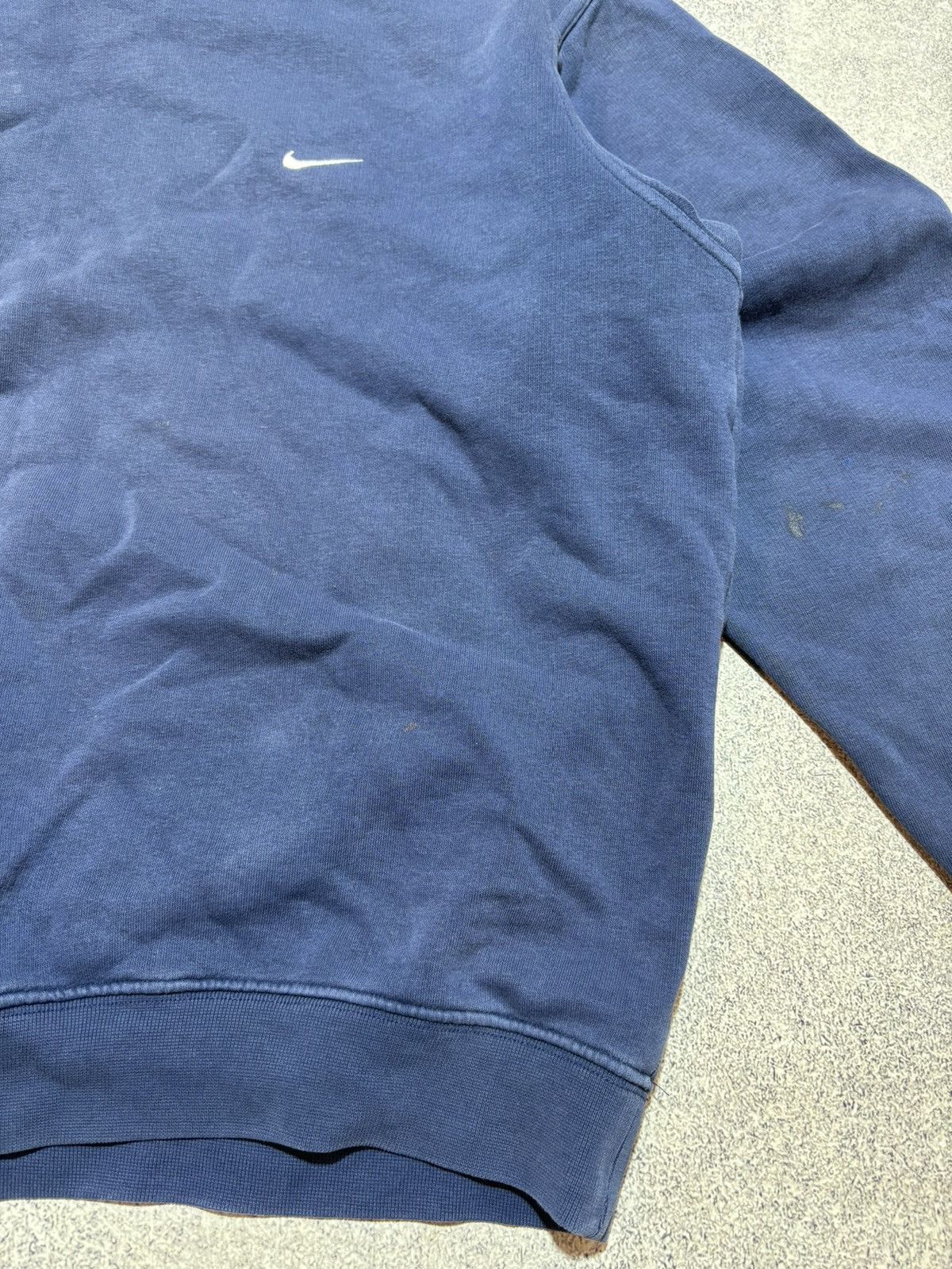 Nike × Vintage 90s Nike Vintage Blue Sweatshirt Drill Small Swoosh size M Size US M / EU 48-50 / 2 - 6 Thumbnail
