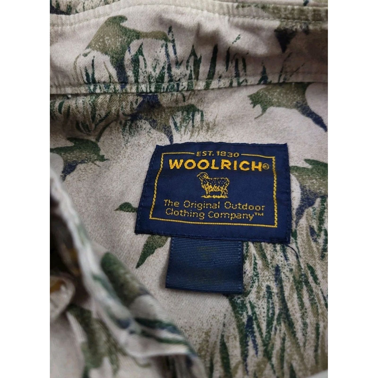 Vintage VINTAGE Woolrich Shirt Outdoor Duck Bird Pattern Button Country Vtg Used Size US L / EU 52-54 / 3 - 4 Thumbnail