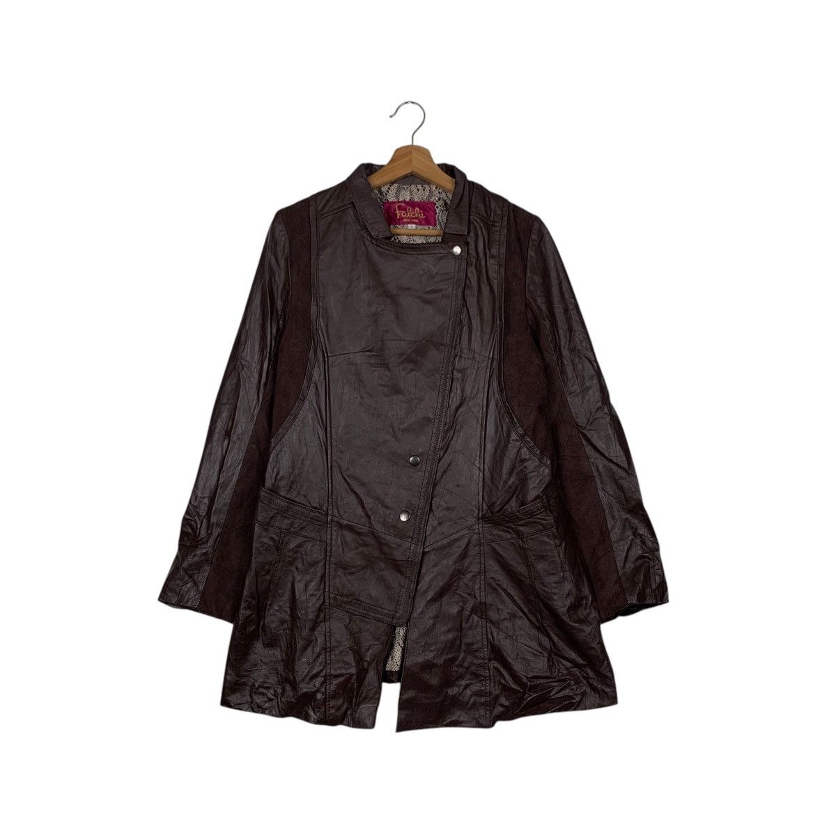CARLOS FALCHI Sheepskin Synthetic Leather Jacket #2115-C93